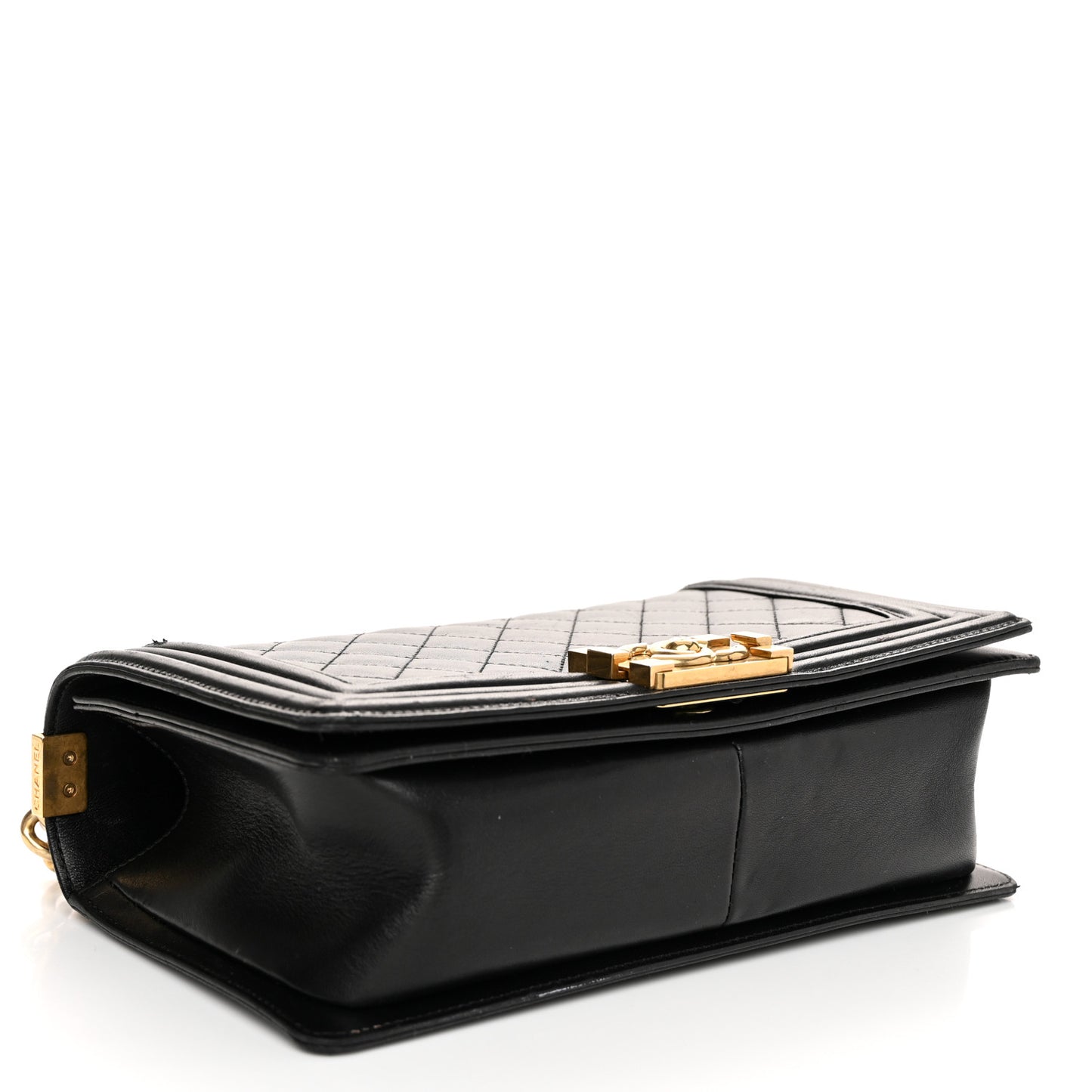 Lambskin Quilted Medium Boy Flap Black