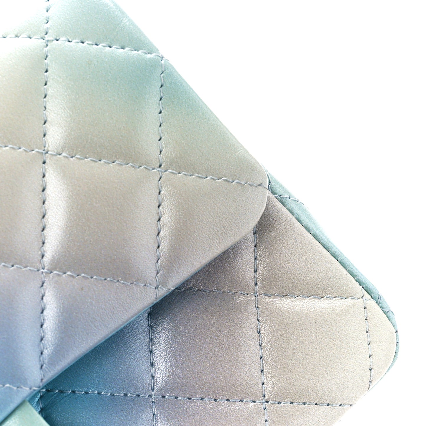 Lambskin Quilted Tie Dye Ombre Mini Rectangular Flap Blue Multicolor