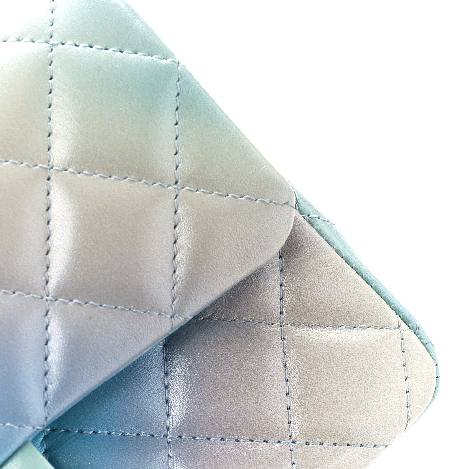 Chanel Lambskin Quilted Tie Dye Ombre Mini Rectangular Flap Blue Multicolor 12 of 14