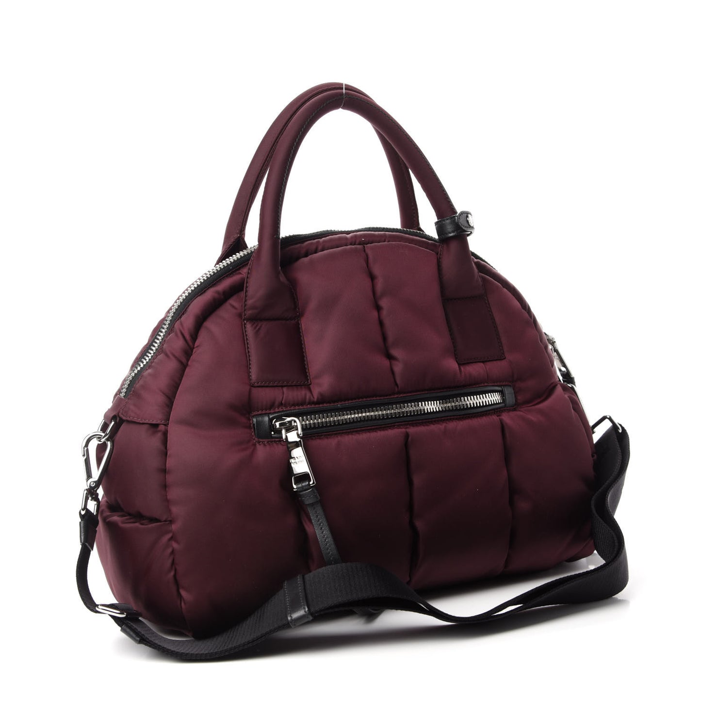 Tessuto Nylon Bomber Dome Satchel Bordeaux