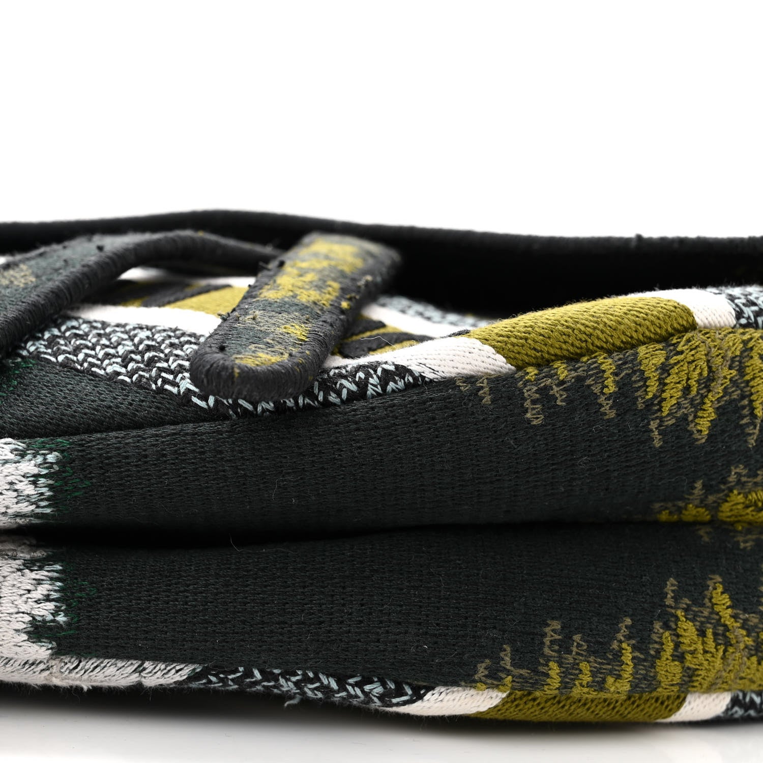 Christian Dior CHRISTIAN DIOR Canvas Embroidered Tie Dye Saddle Bag Green Multicolor 10 of 10