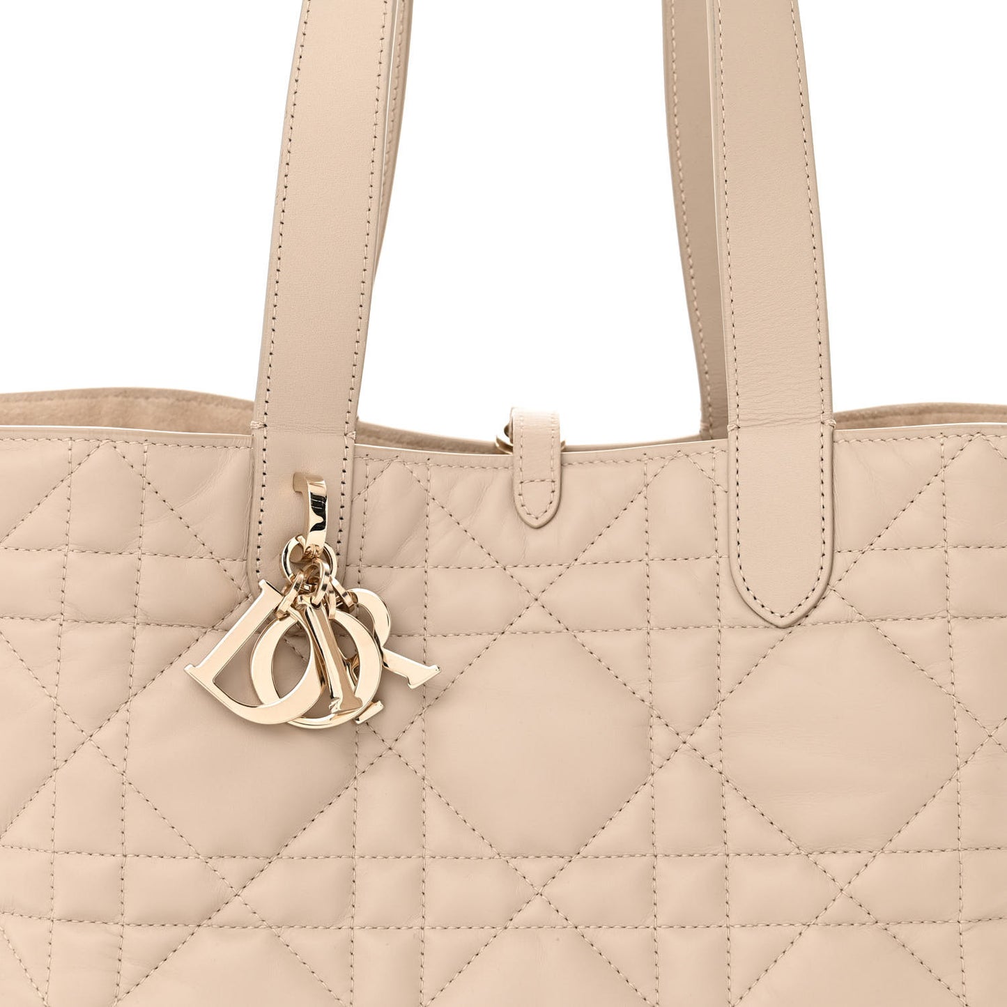 Calfskin Macrocannage Medium Toujour Powder Beige