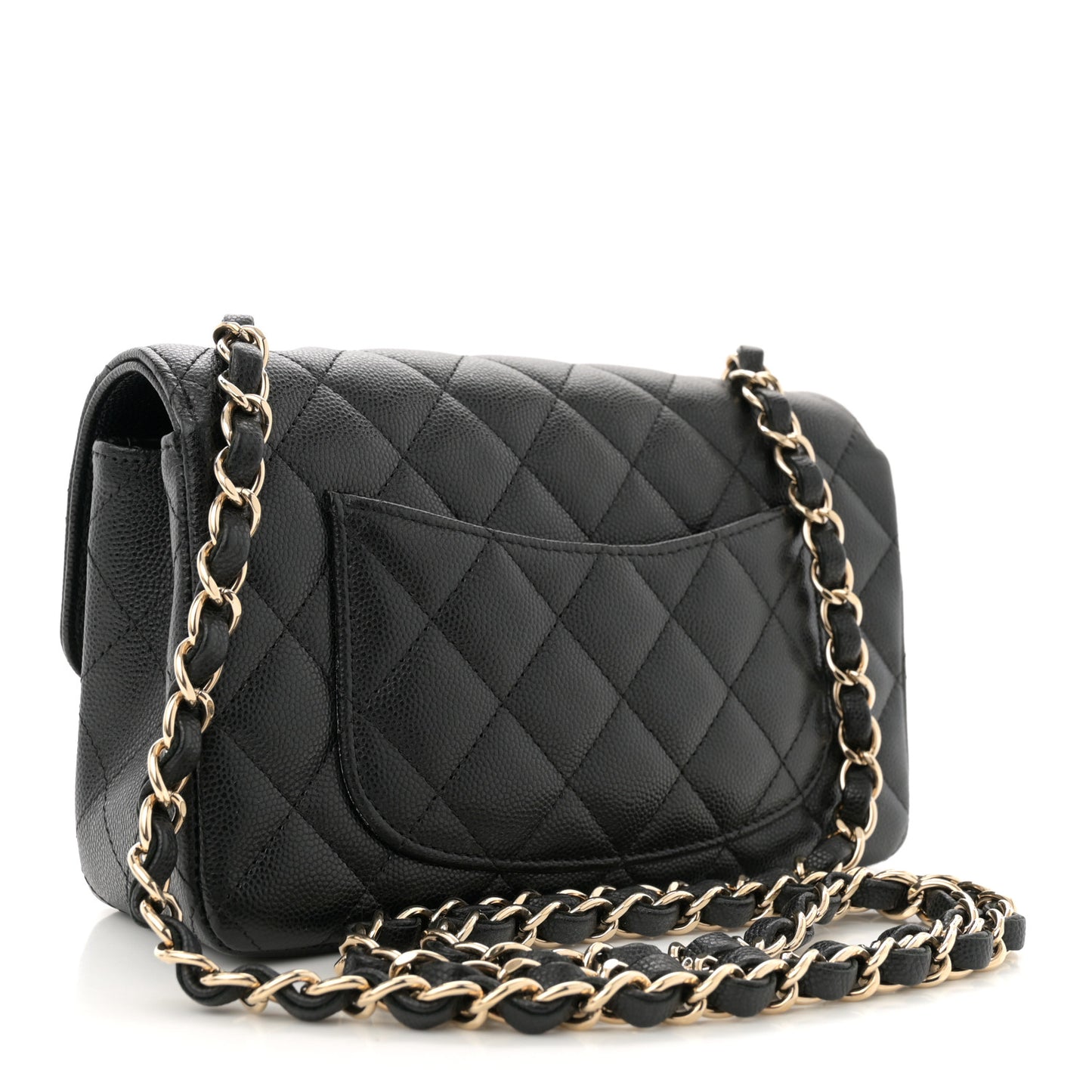 Caviar Quilted Mini Rectangular Flap Black