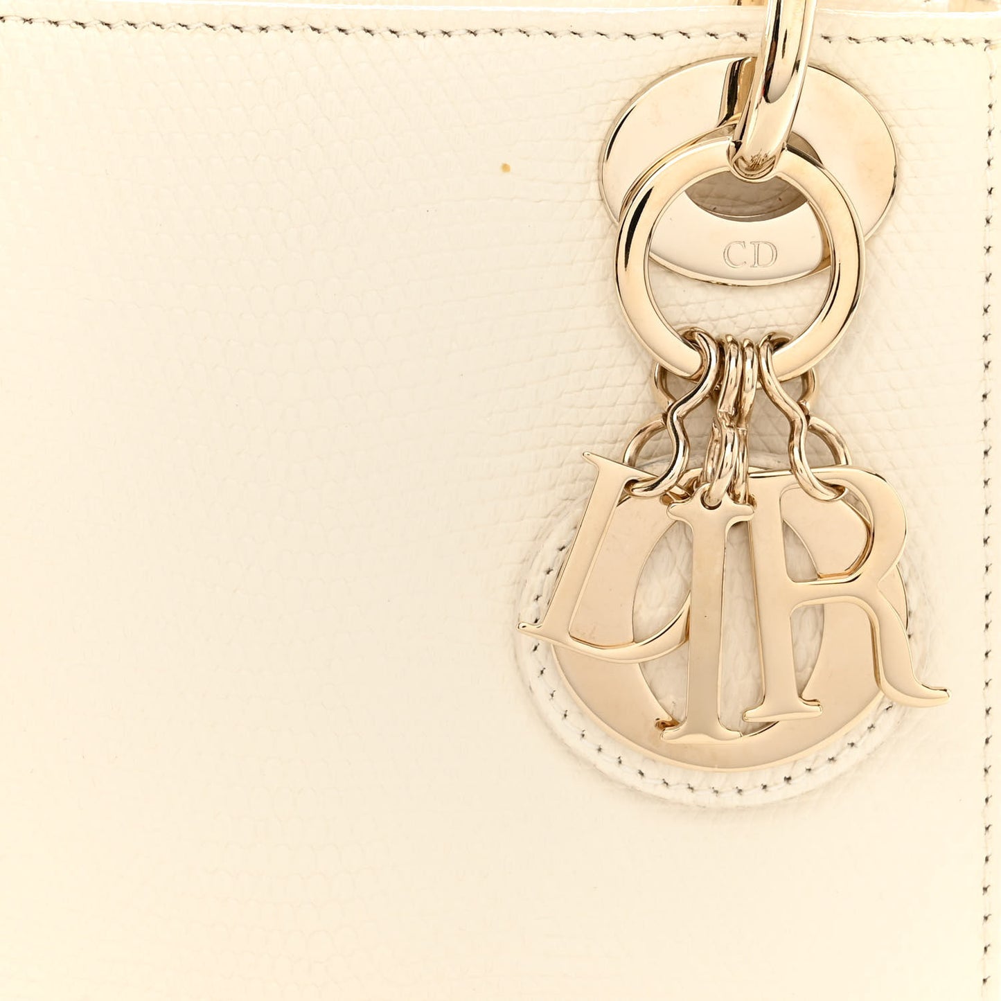 Lizard Mini Lady Dior White