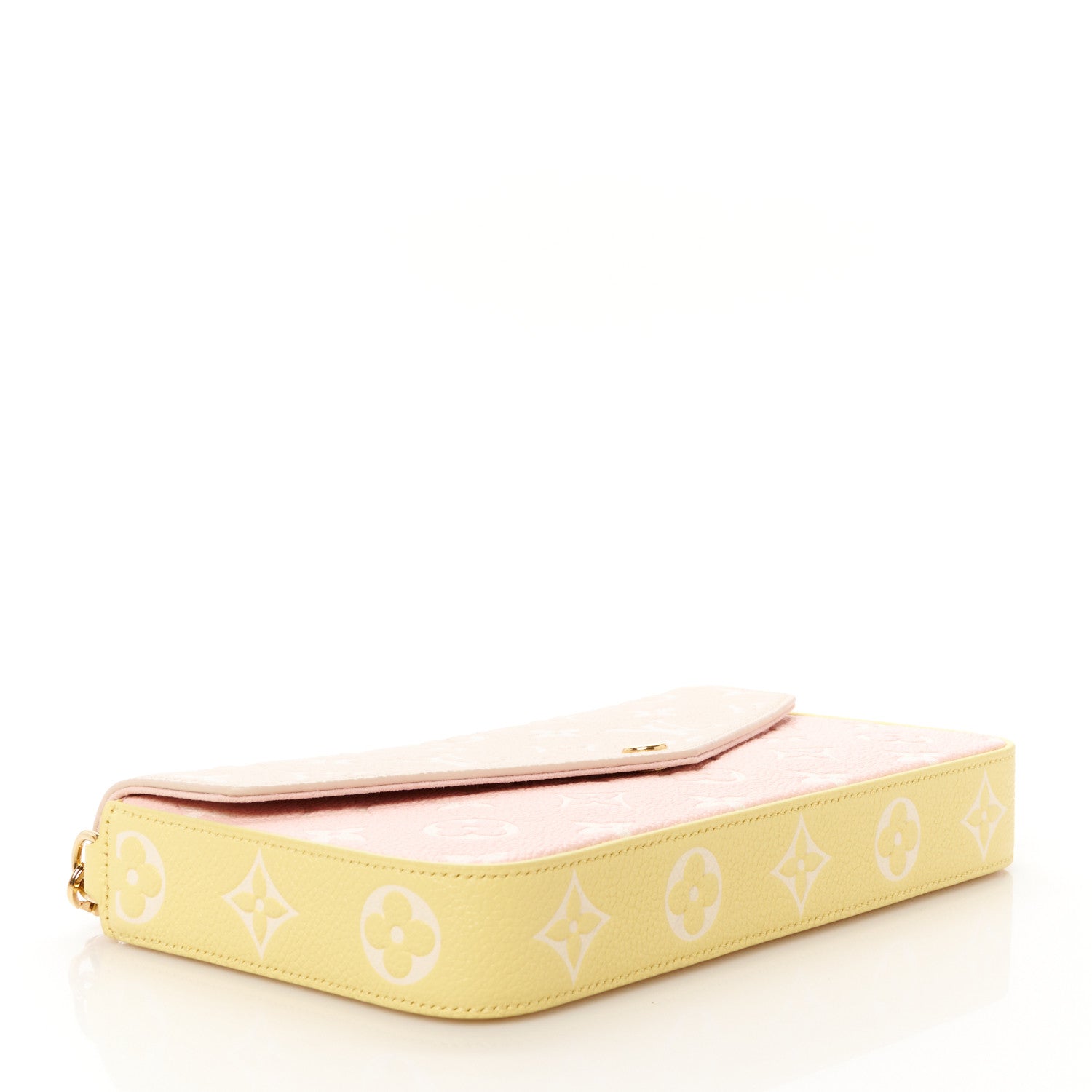 Louis Vuitton Empreinte Spring in the City Felicie Pochette Chain Wallet Pink Beige Yellow 5 of 14