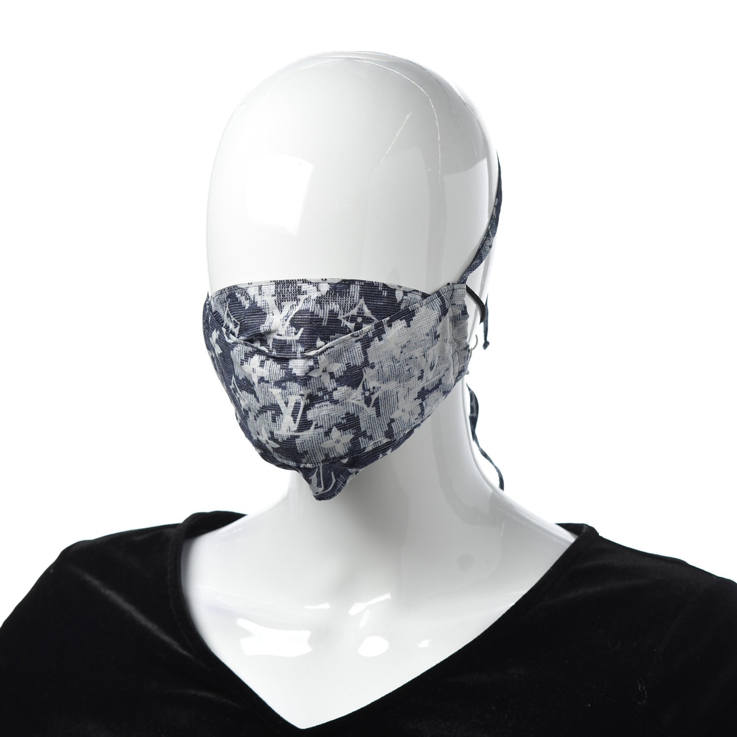 Monogram Tapestry Face Mask Blue