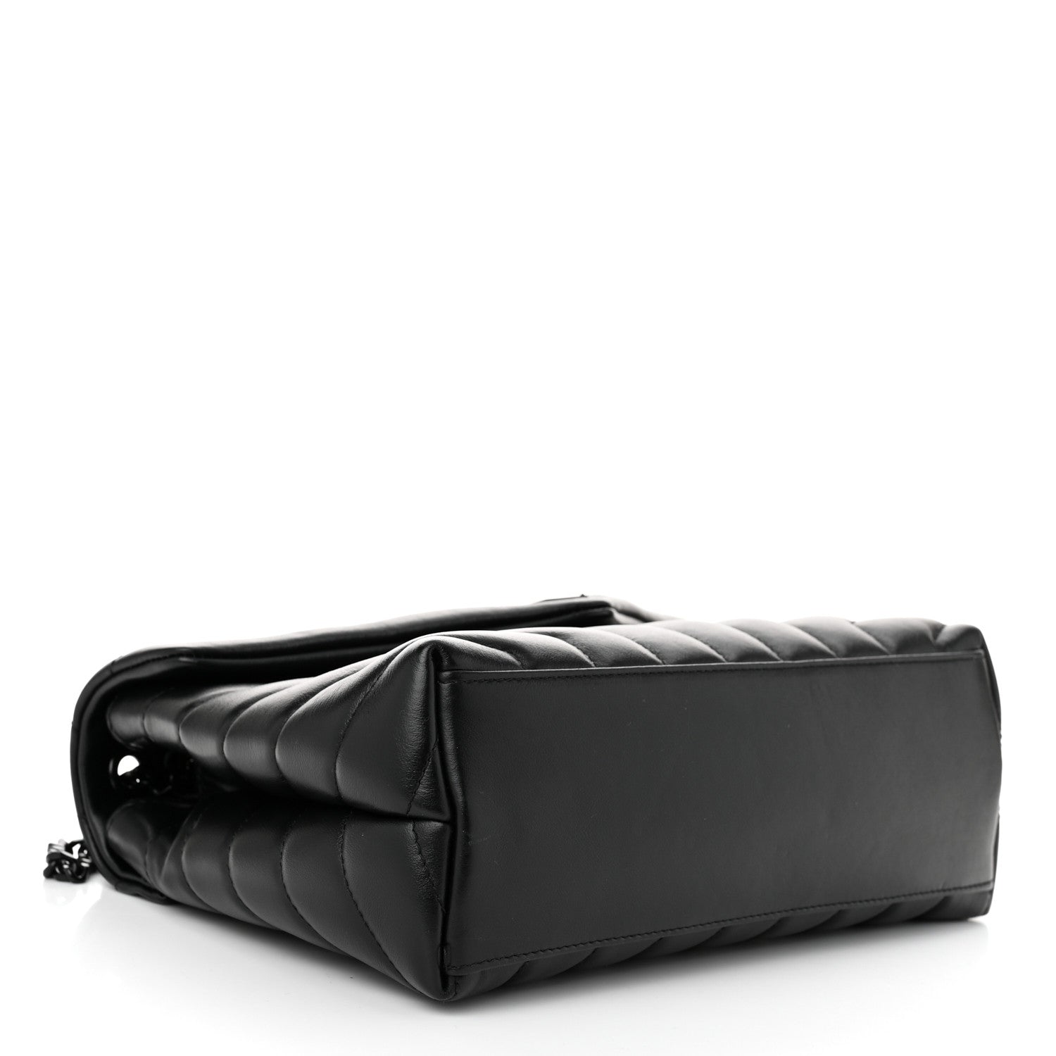 Saint Laurent Calfskin Y Quilted Monogram Monochrome Small Loulou Chain Satchel Black 4 of 10