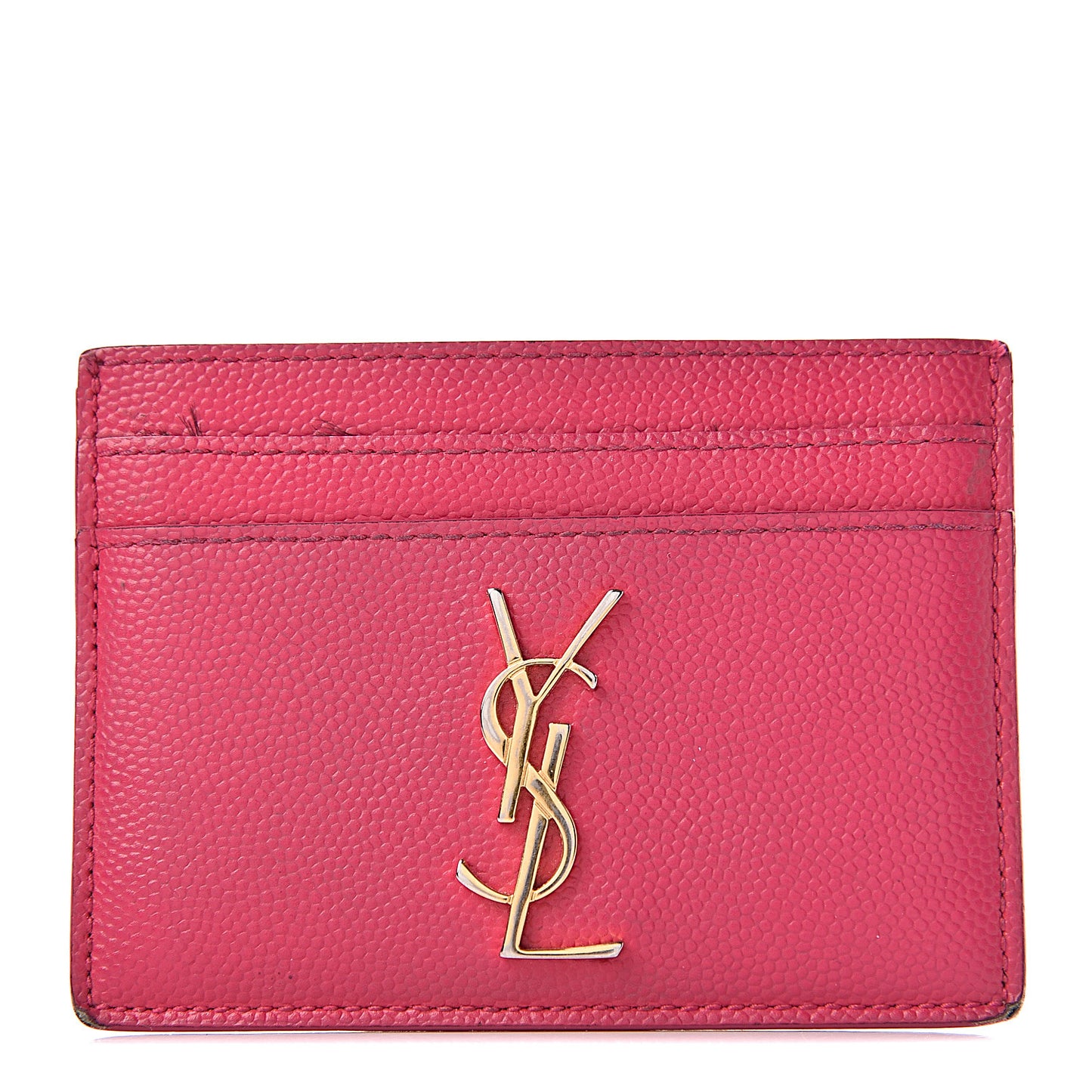 Grain De Poudre Monogram Credit Card Case Fuschia