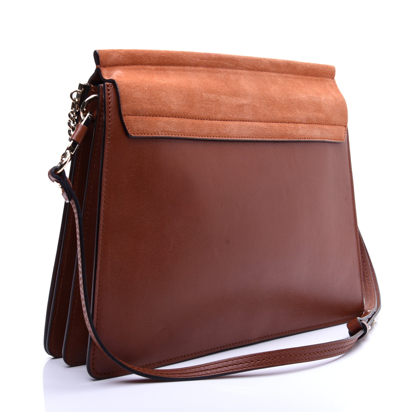 Suede Calfskin Medium Faye Shoulder Bag Tobacco