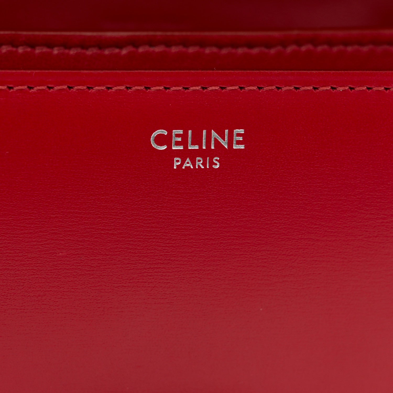 Celine Box Calfskin Medium Classic Box Flap Bag Red 6 of 14