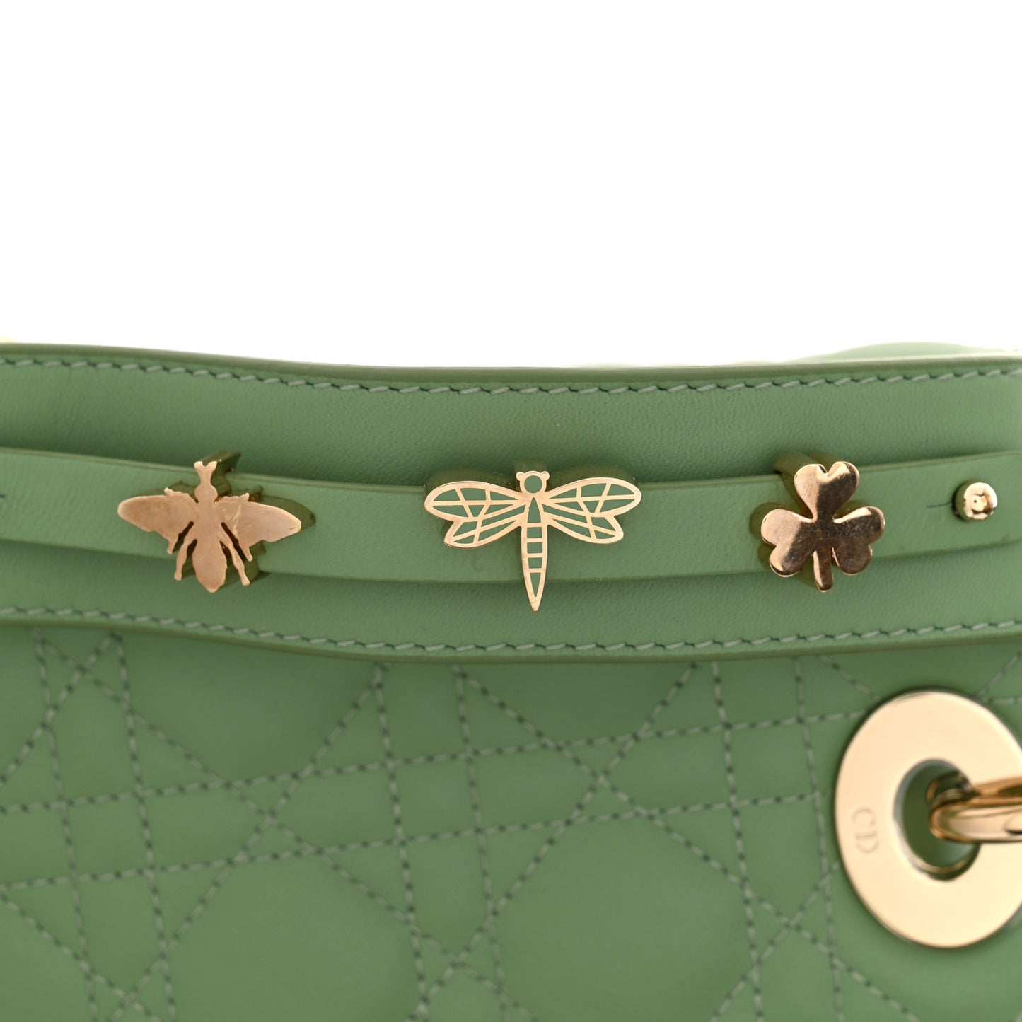 Lambskin Cannage Small My ABCDior Lady Dior Green