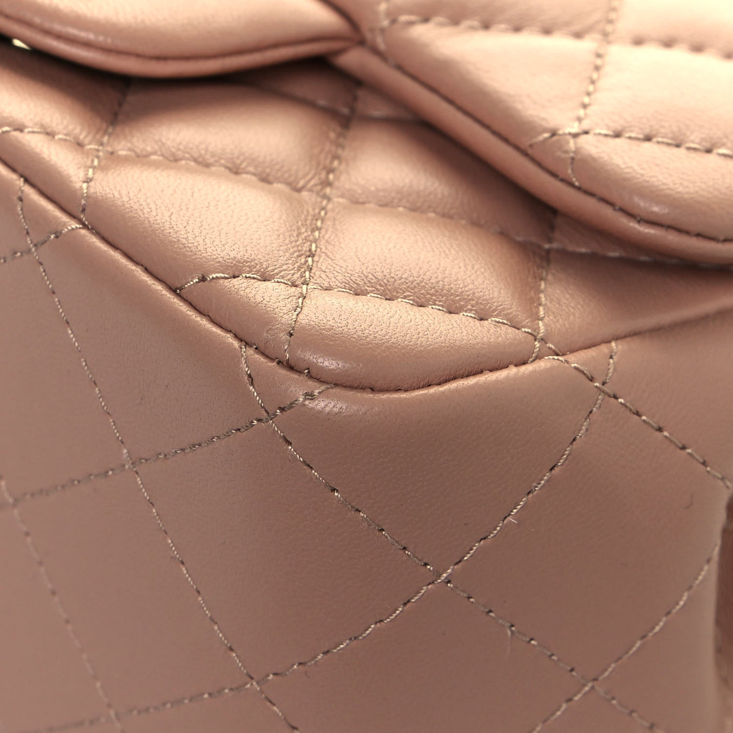 Chanel Lambskin Quilted Mini Square Flap Beige 10 of 13