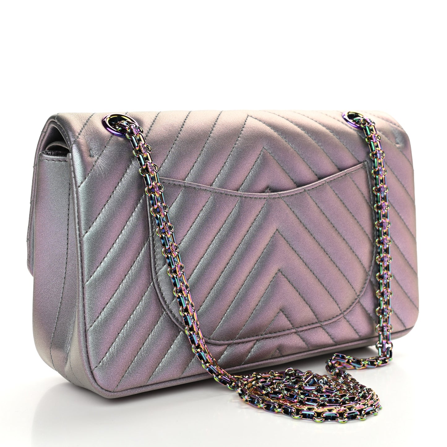 Iridescent Lambskin Chevron Quilted 2.55 Reissue 225 Flap Light Purple
