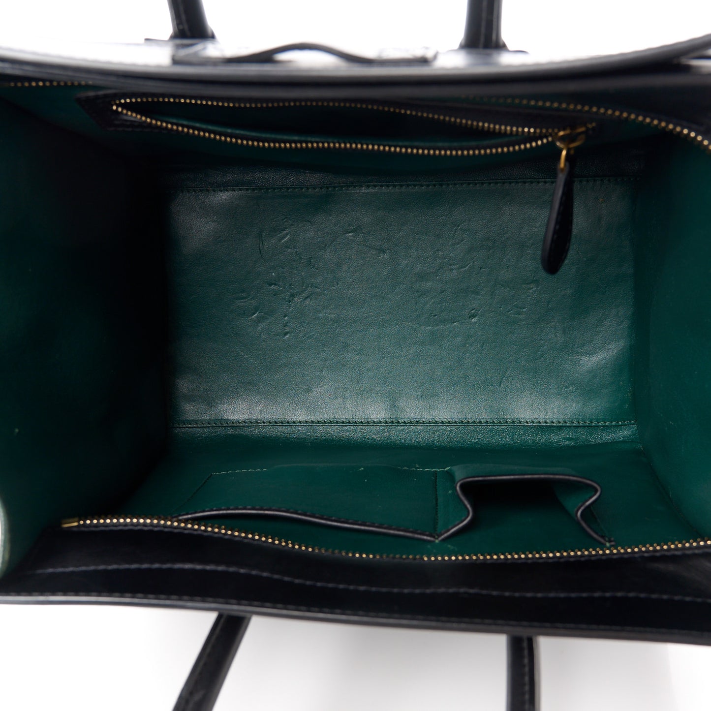 Smooth Calfskin Mini Bi-Color Luggage Forest Black