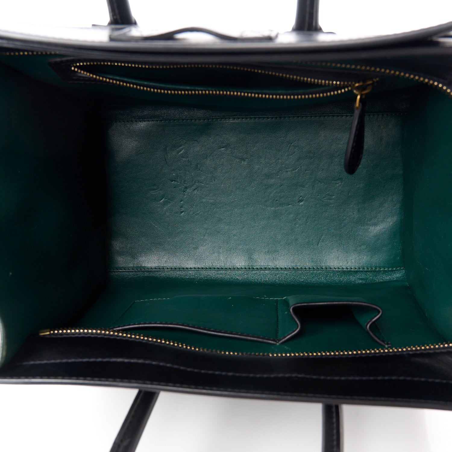 Celine Smooth Calfskin Mini Bi-Color Luggage Forest Black 5 of 13