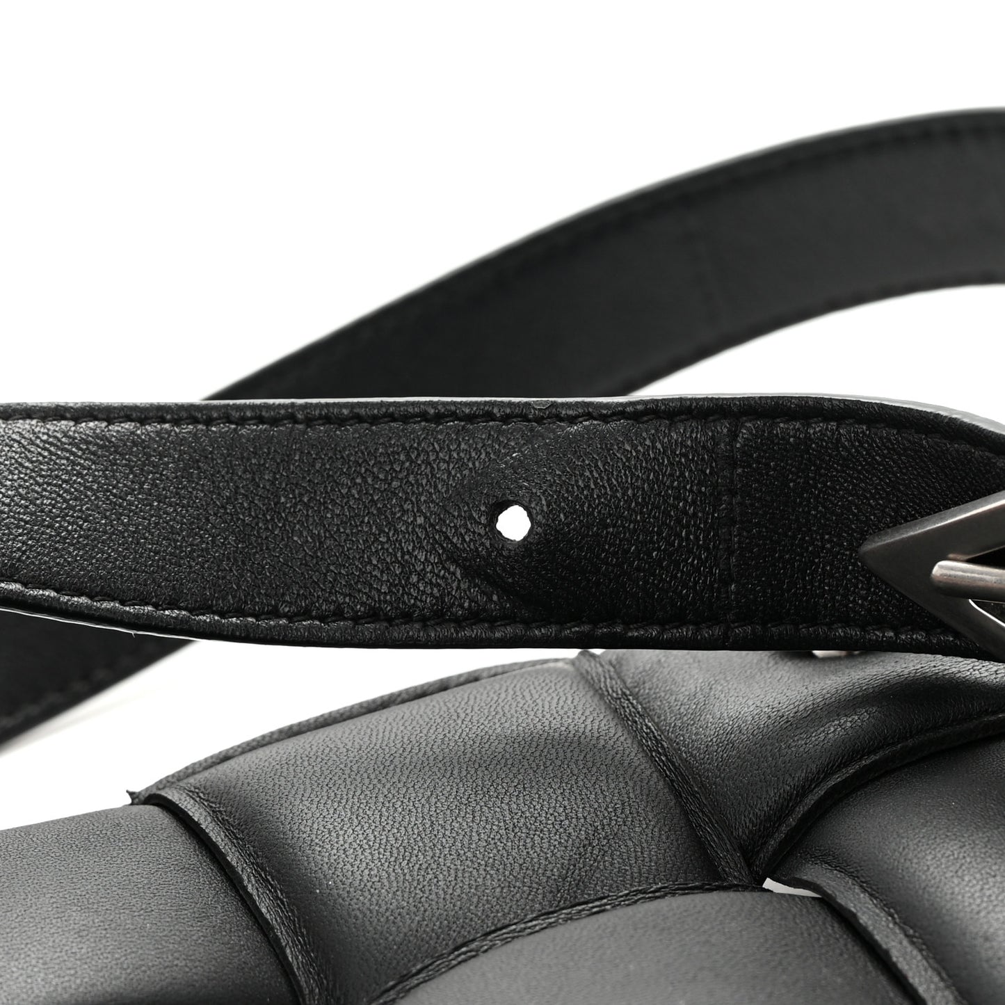 Nappa Maxi Intreccio Padded Cassette Crossbody Bag Black