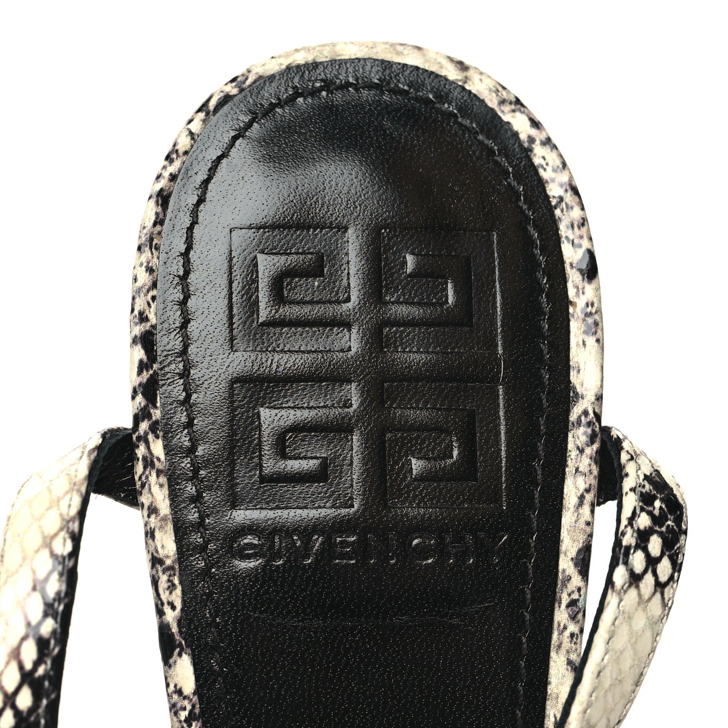Smooth Nappa Python Embossed G Cube 85mm Sandals 39 Stone Grey
