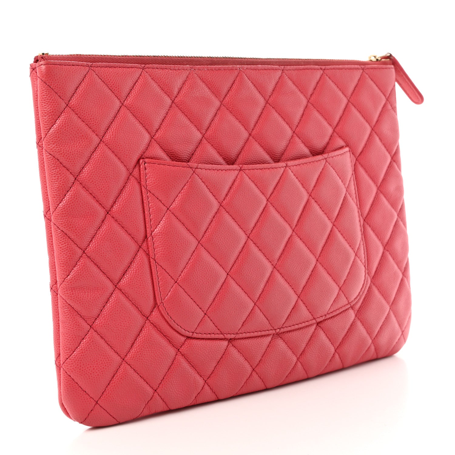 Chanel Caviar Quilted Medium Cosmetic Case Pink 3 of 9