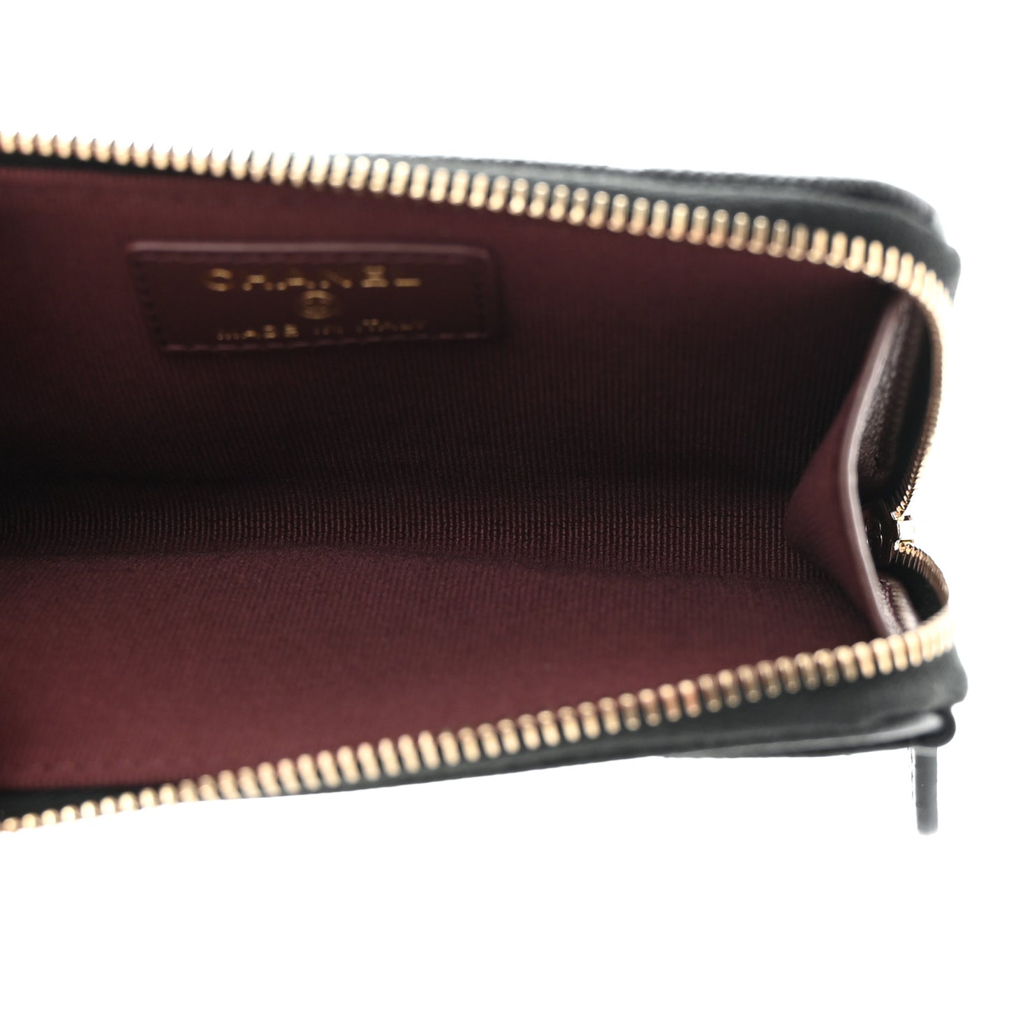 Caviar Quilted CC Zip Around Card Holder Black
