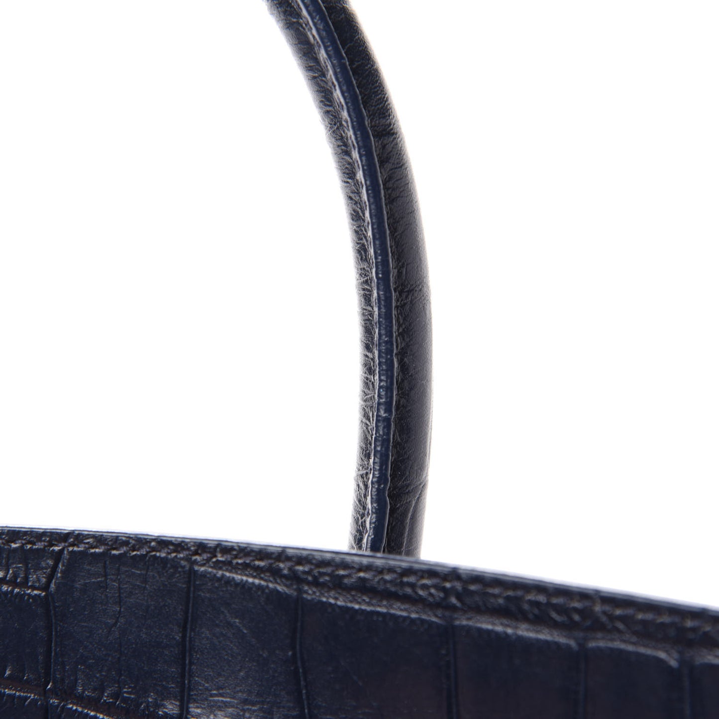 Calfskin Crocodile Embossed Medium Souple Sac De Jour Navy