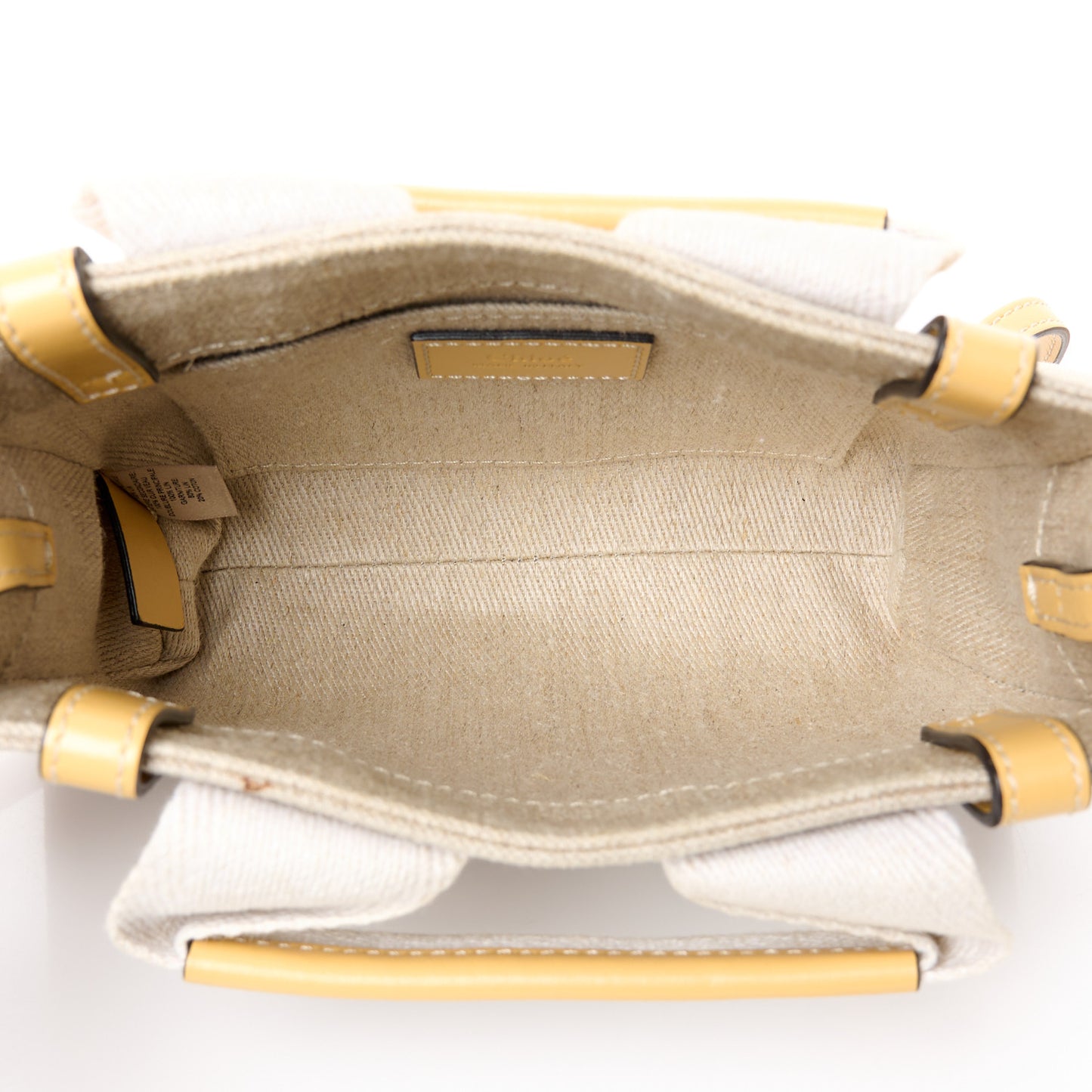 Cotton Calfskin Mini Woody Ribbon Tote Honey Gold