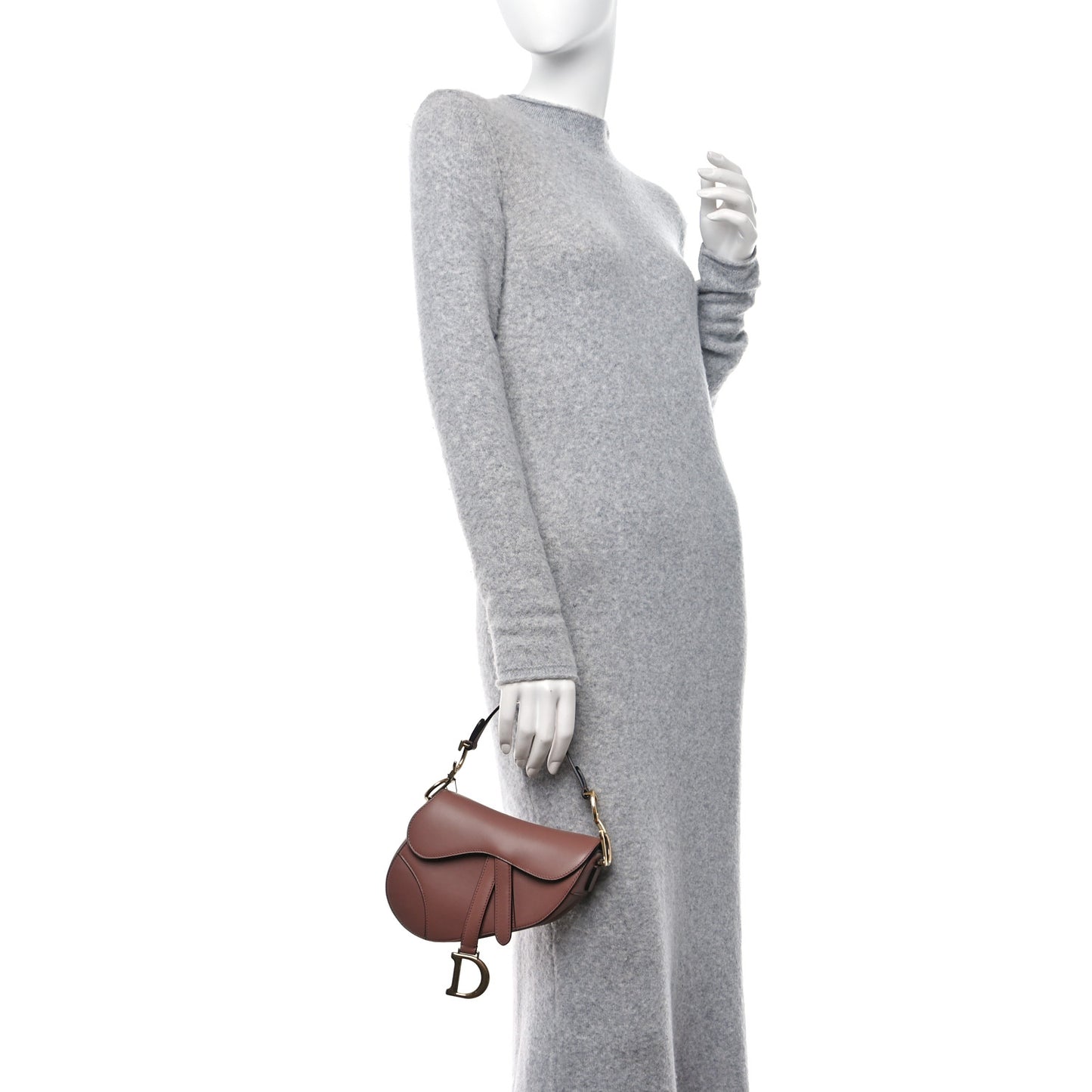 Calfskin Mini Saddle Bag Taupe
