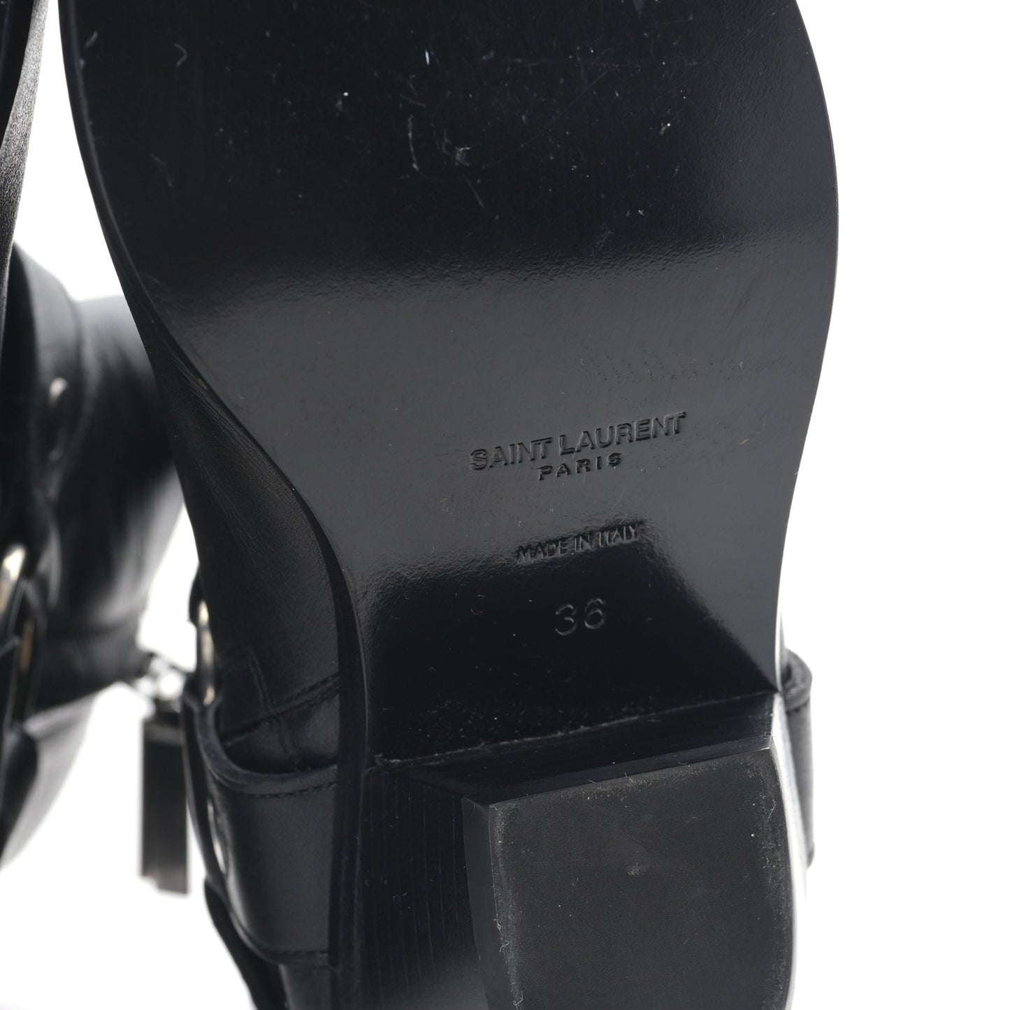 Calfskin West Harness Boots 36 Black