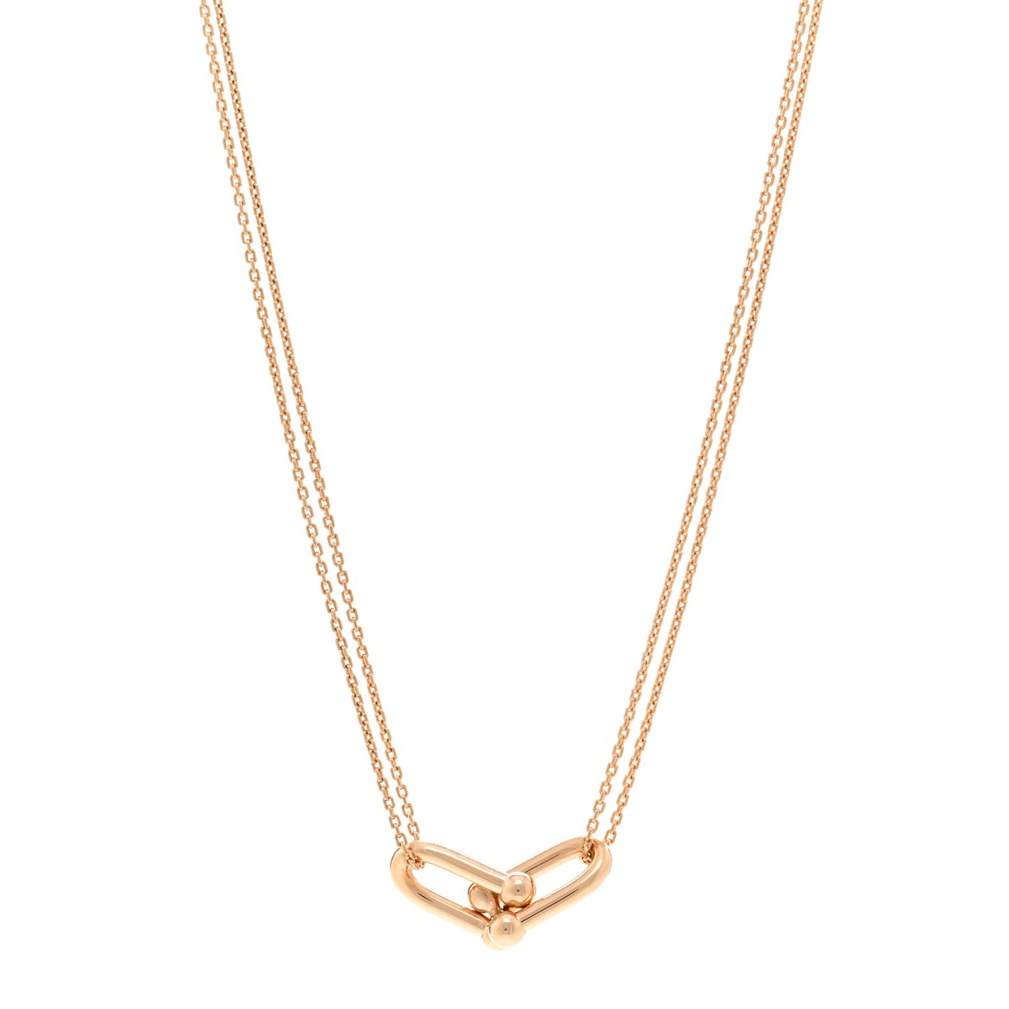 18K Rose Gold HardWear Double Link Pendant Necklace