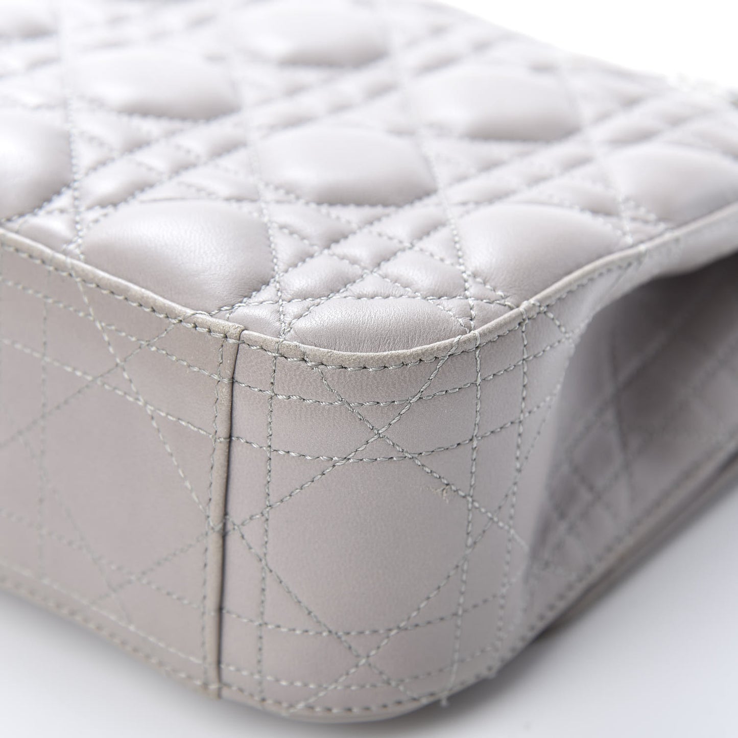 Lambskin Cannage Medium Miss Dior Flap Grey