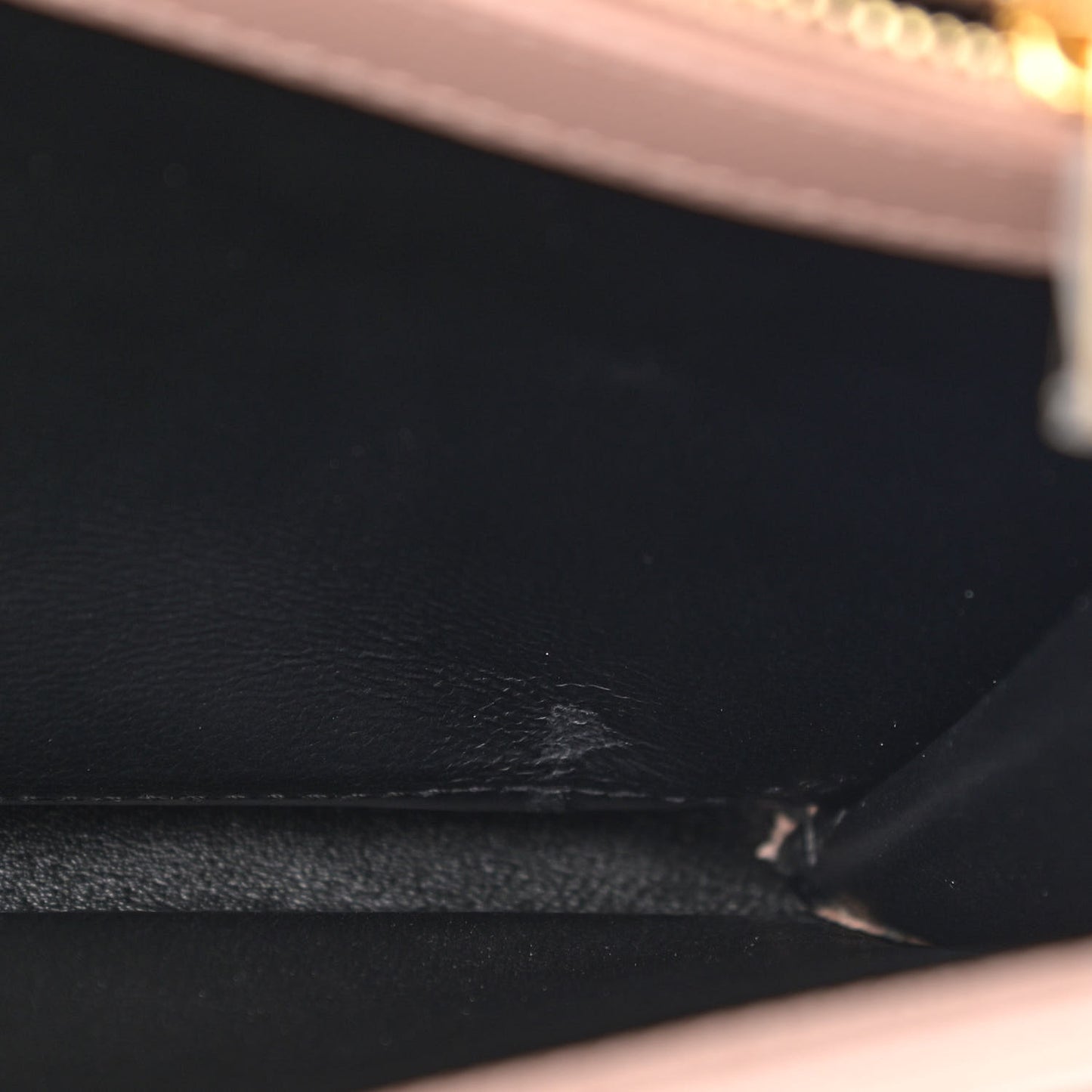 Grain De Poudre Matelasse Chevron Monogram Chain Wallet Pale Pink