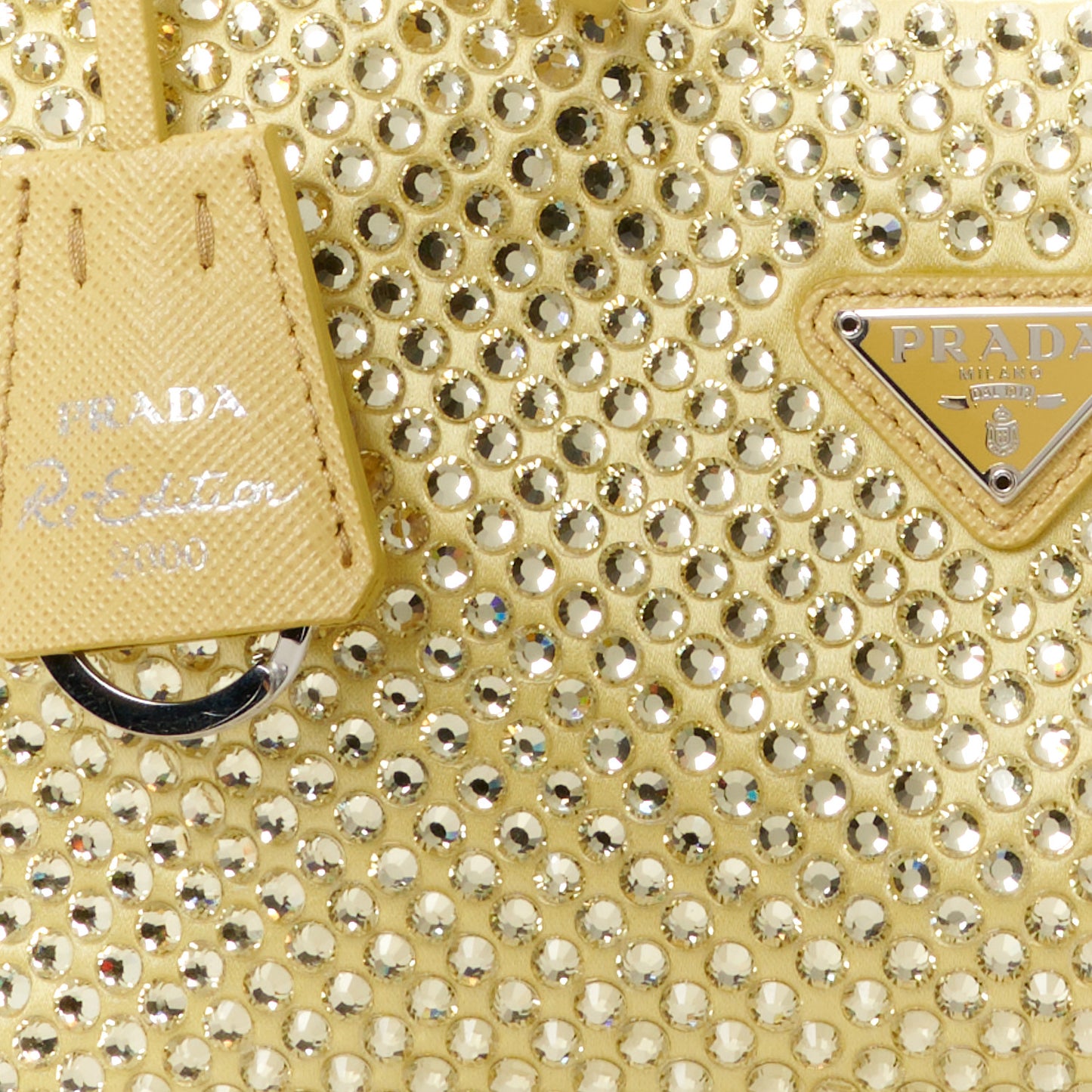 Satin Crystal Mini Re-Edition 2000 Bag Ananas
