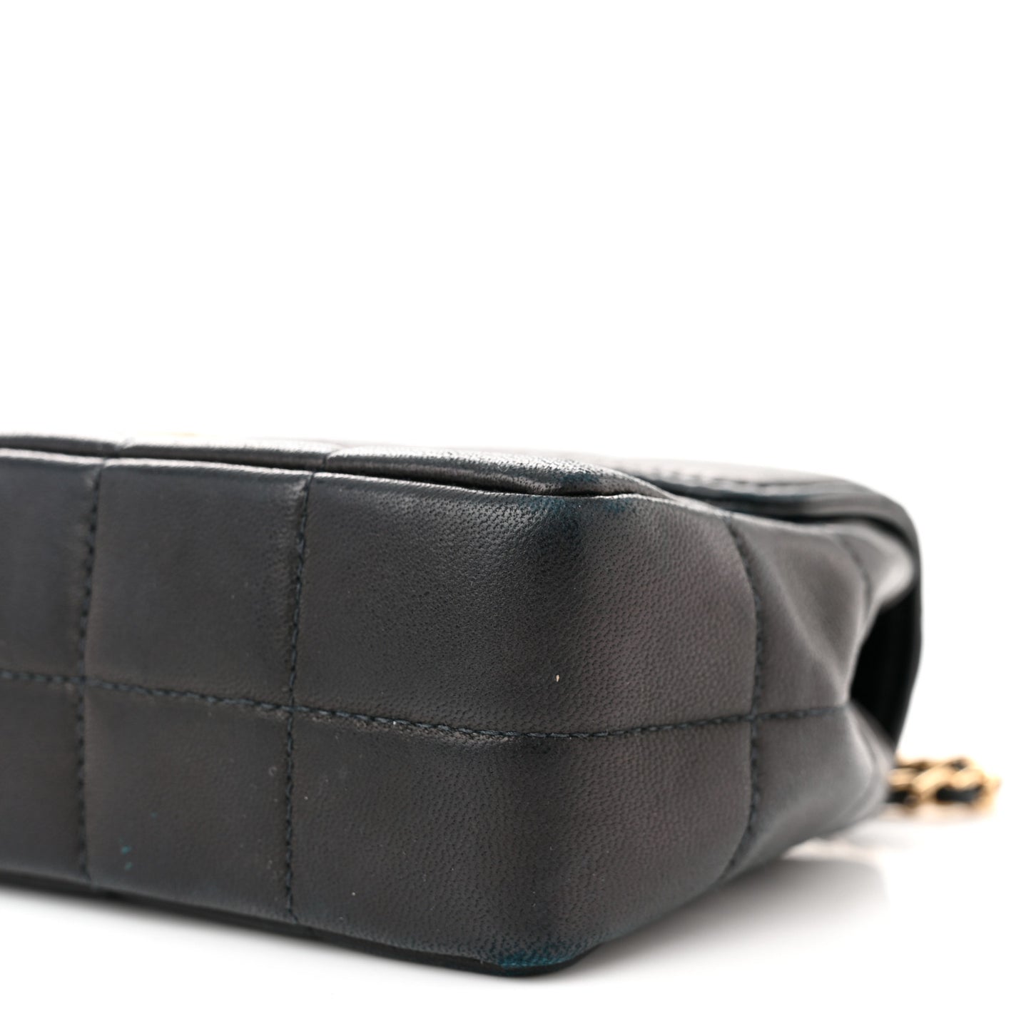 Lambskin Quilted Mini Chocolate Bar Camellia Flap Black