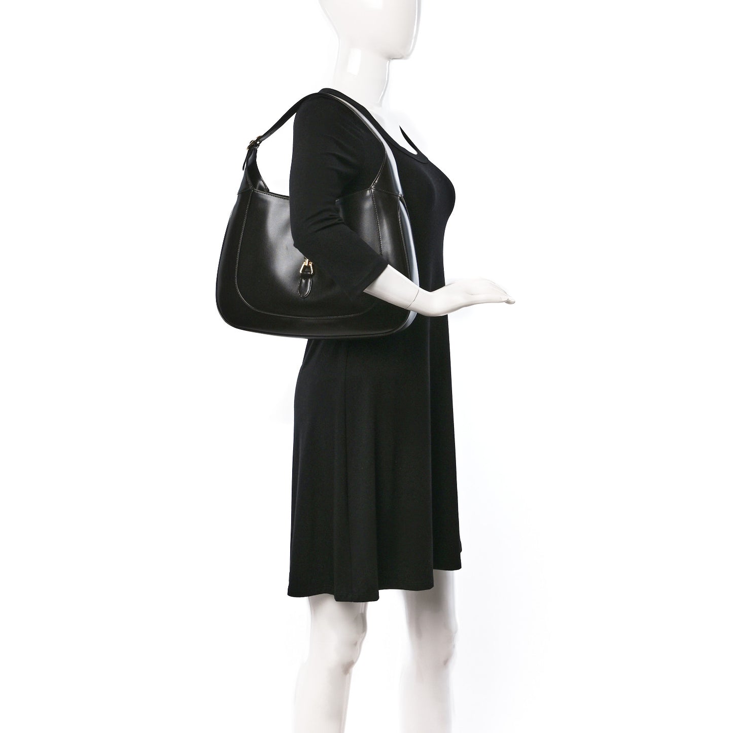 Boarded Dyana Lux Calfskin Medium Jackie 1961 Hobo Black