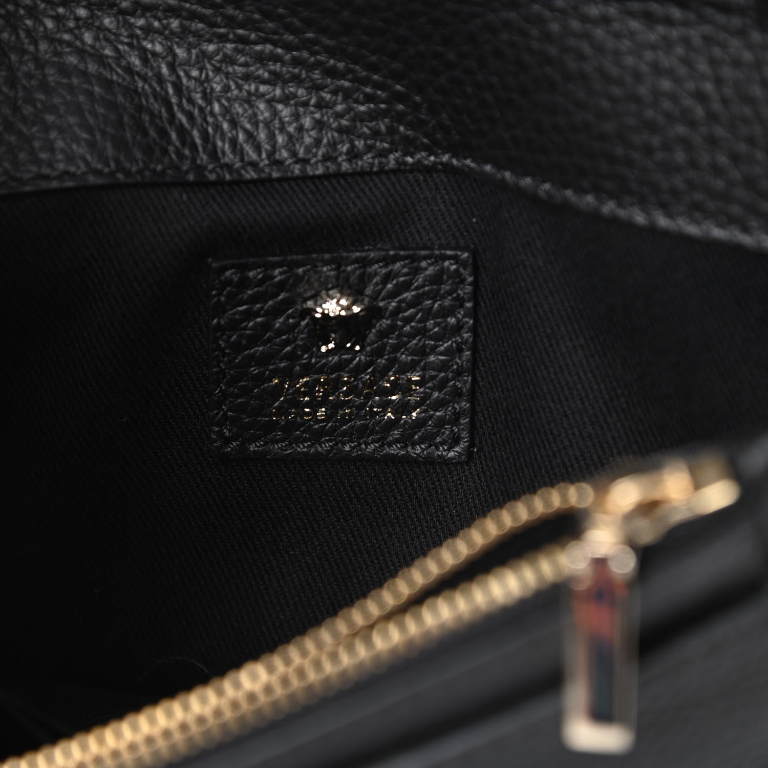 Versace Grained Calfskin Palazzo Chain Evening Bag Black 6 of 9