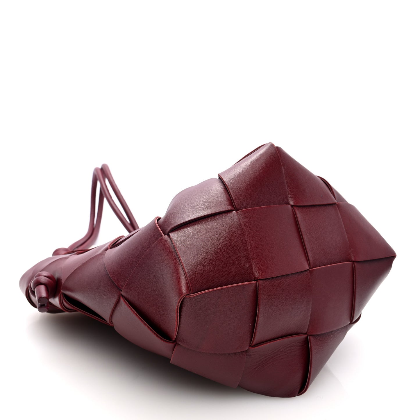 Nappa Maxi Intrecciato Clasp Bucket Bag Bordeaux