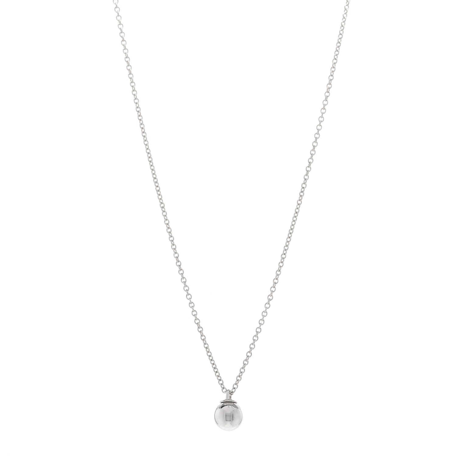 Tiffany Sterling Silver 8mm HardWear Ball Pendant Necklace 1 of 4
