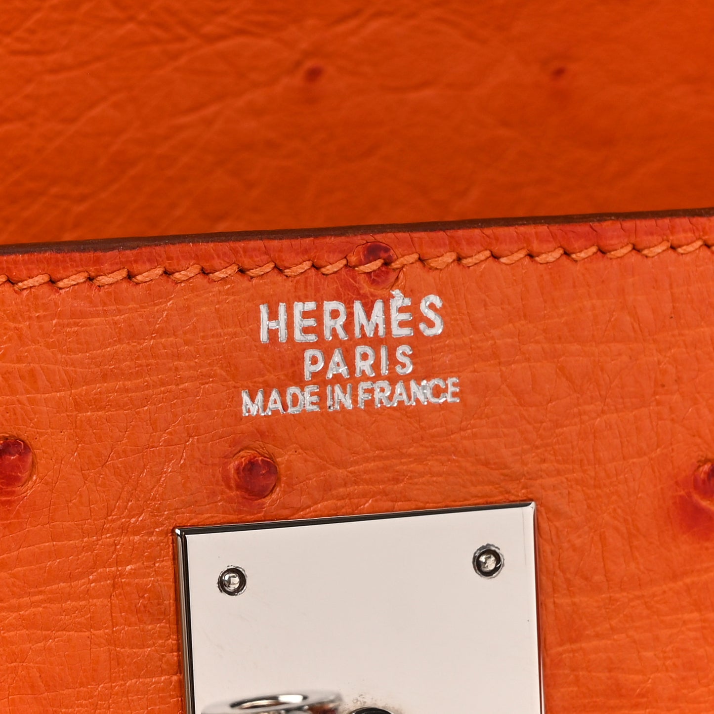 Ostrich Kelly Retourne 32 Orange