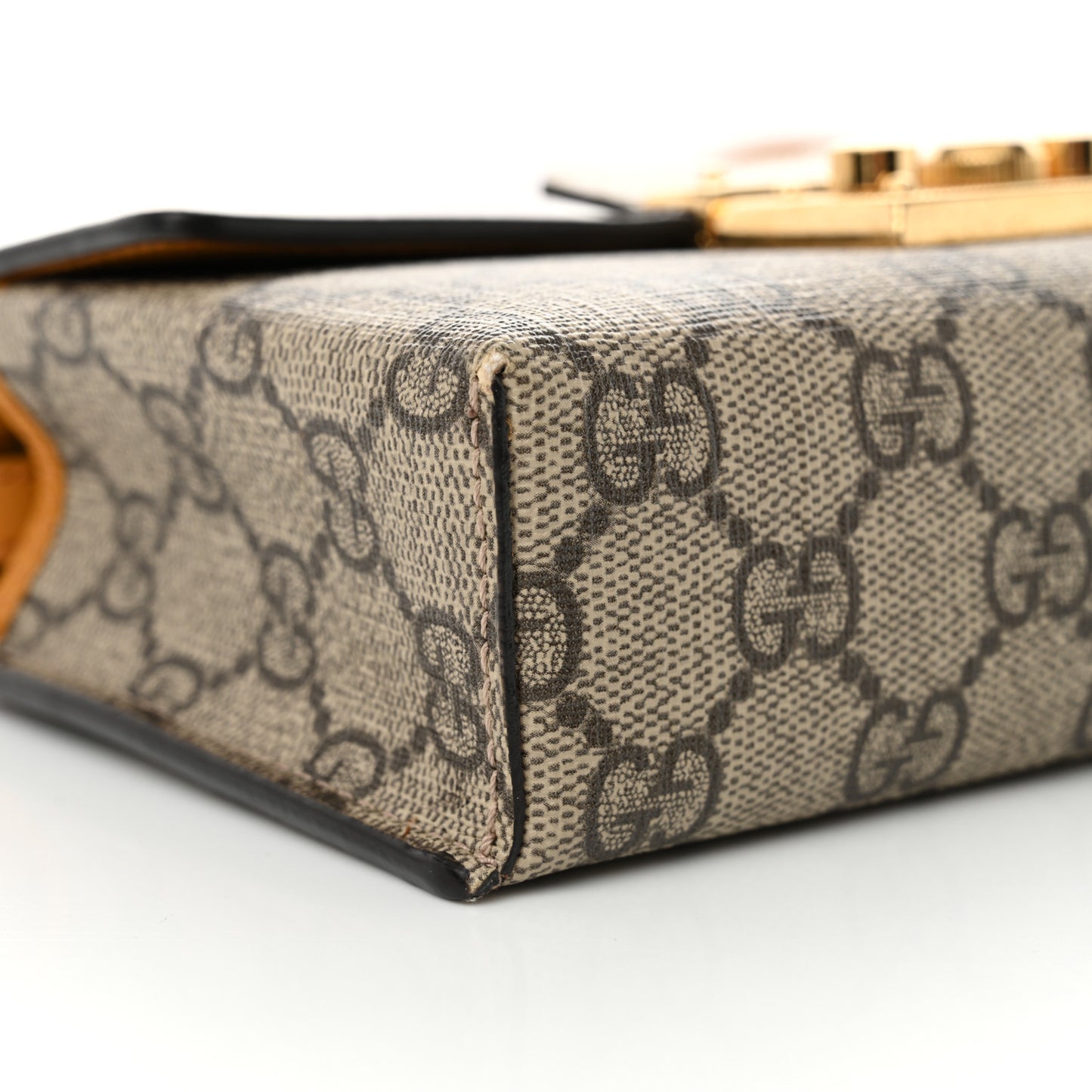 GG Supreme Monogram New Sakai Calfskin Mini Padlock Top Handle Shoulder Bag Beige Ebony Mystic White Sun Oil