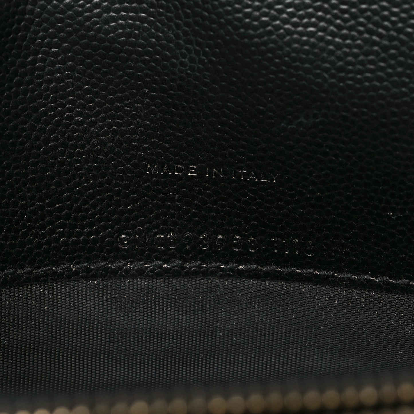 Grain De Poudre Matelasse Chevron Monogram Envelope Chain Wallet Black