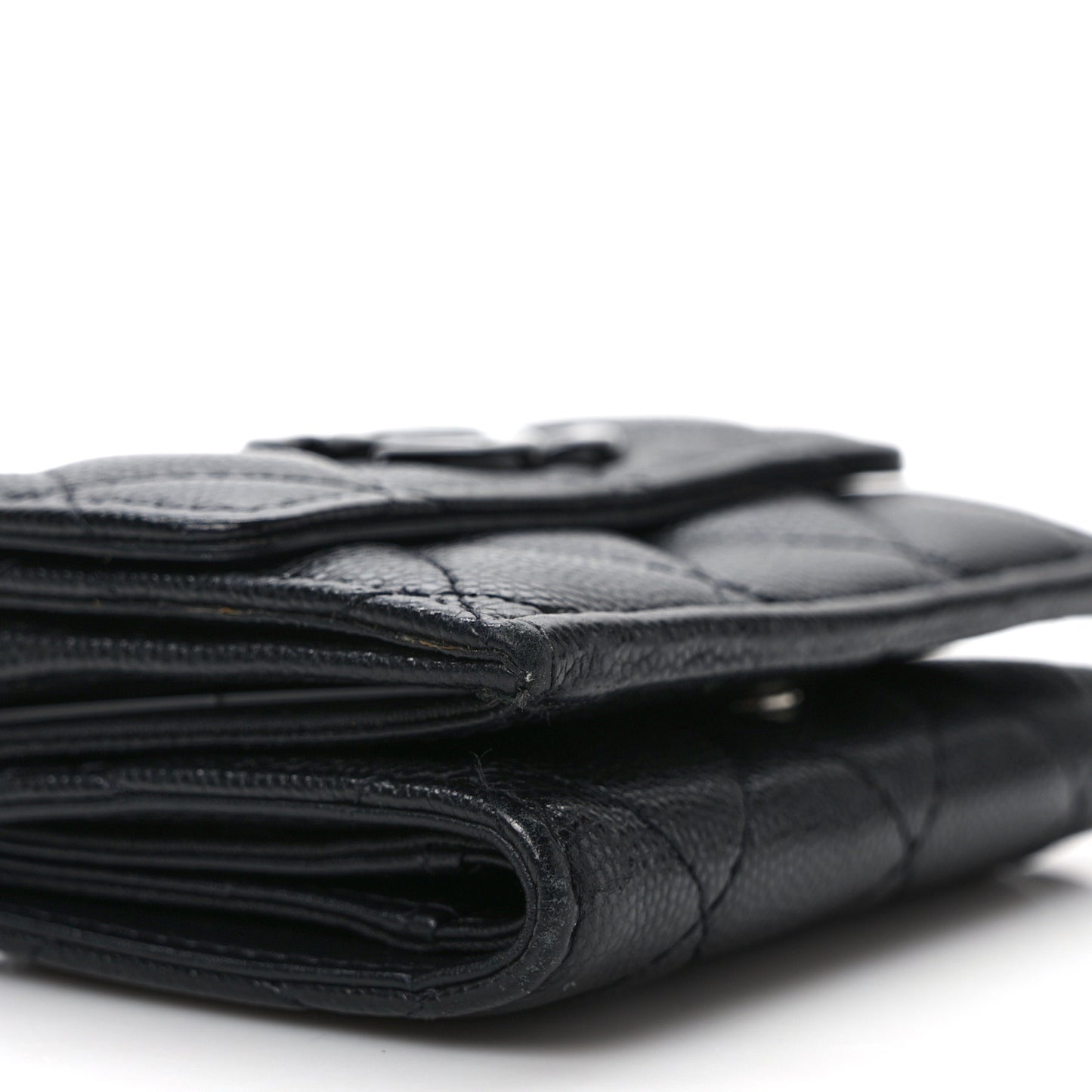 Caviar Quilted My Everything Small Flap Wallet Black