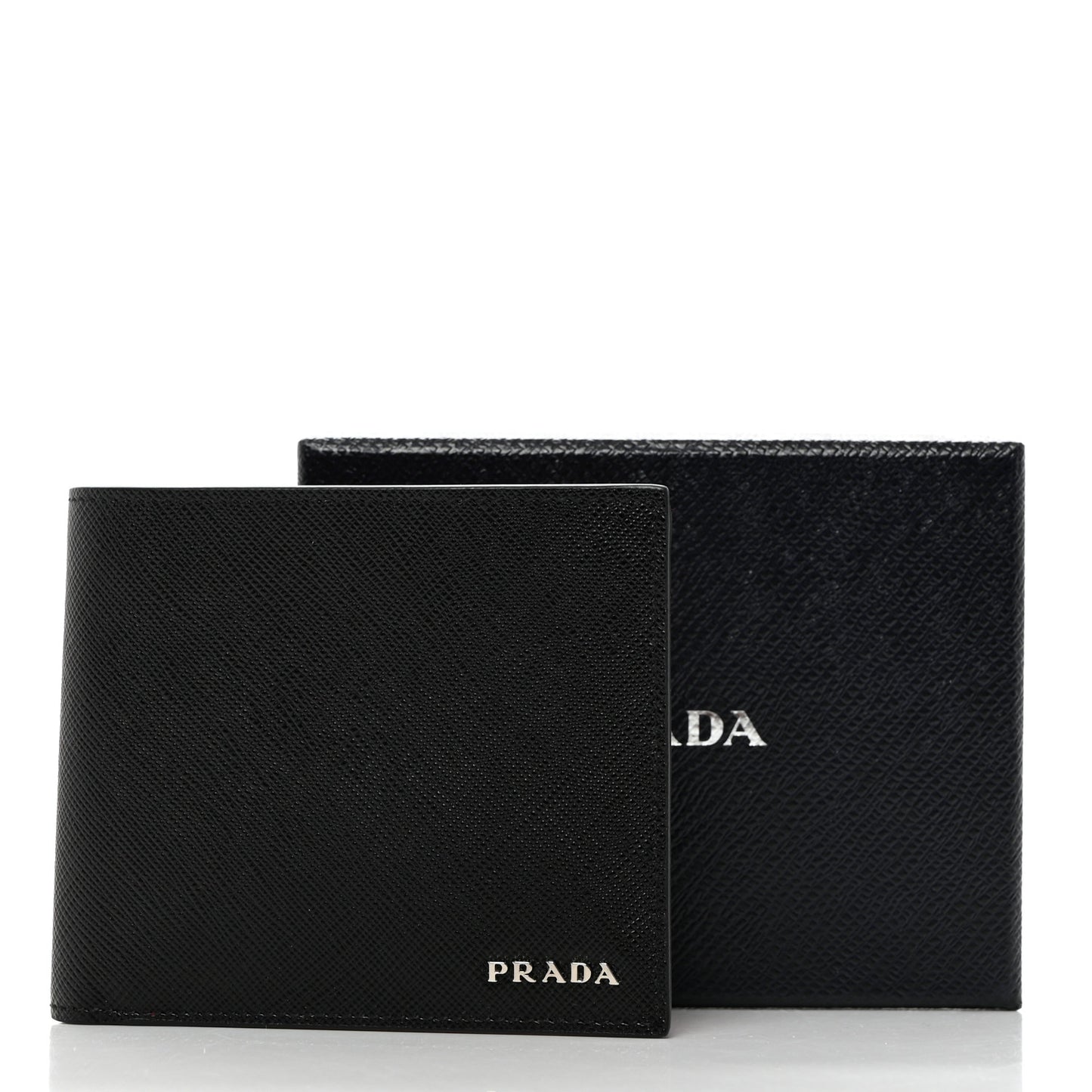 Saffiano Bi-Fold Wallet Black Fuoco