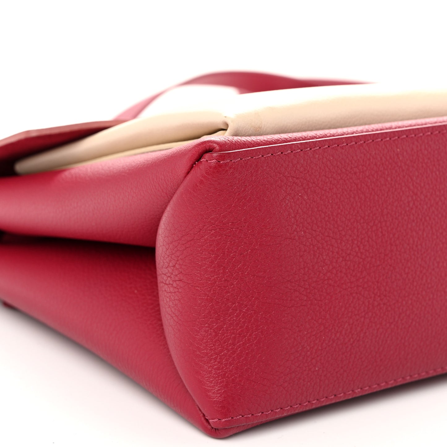 Soft Calfskin My Lockme Top Handle Rose Boudoir Lie De Vin Creme