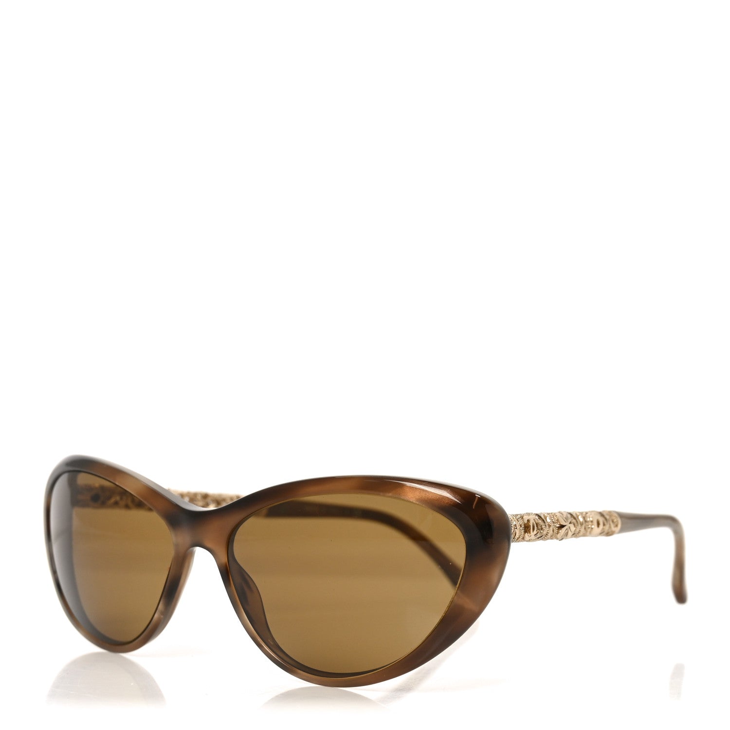 Chanel Acetate Polarized Bijou Cat Eye Sunglasses 3270 Tortoise