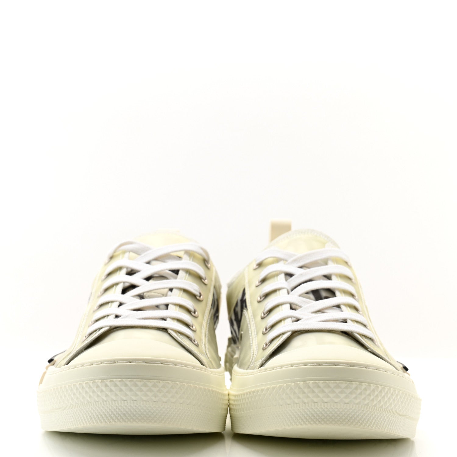 Christian Dior Technical Canvas Oblique Mens B23 Low Top Sneaker 46 White Black 2 of 9