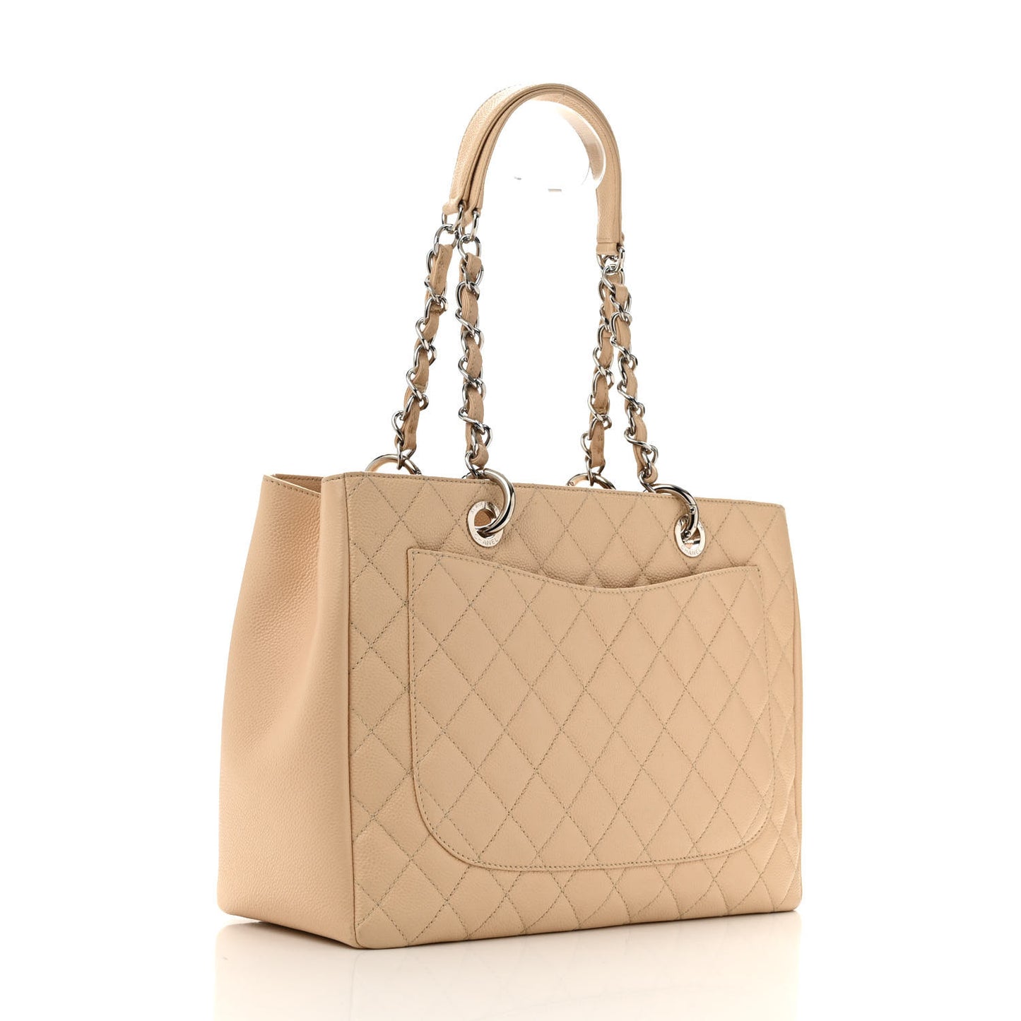 Caviar Quilted Grand Shopping Tote GST Beige