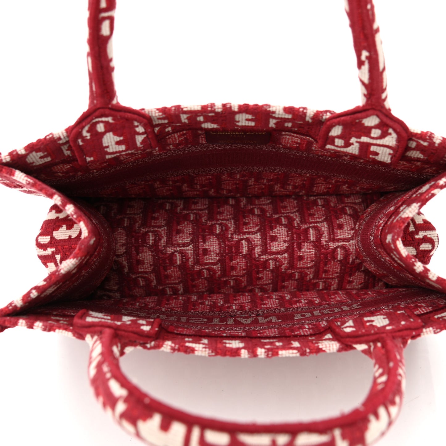Oblique Small Book Tote Burgundy Multicolor