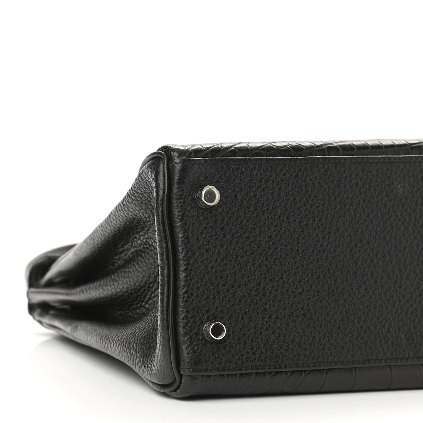 Matte Alligator Taurillon Clemence Box Kelly Retourne 32 Black