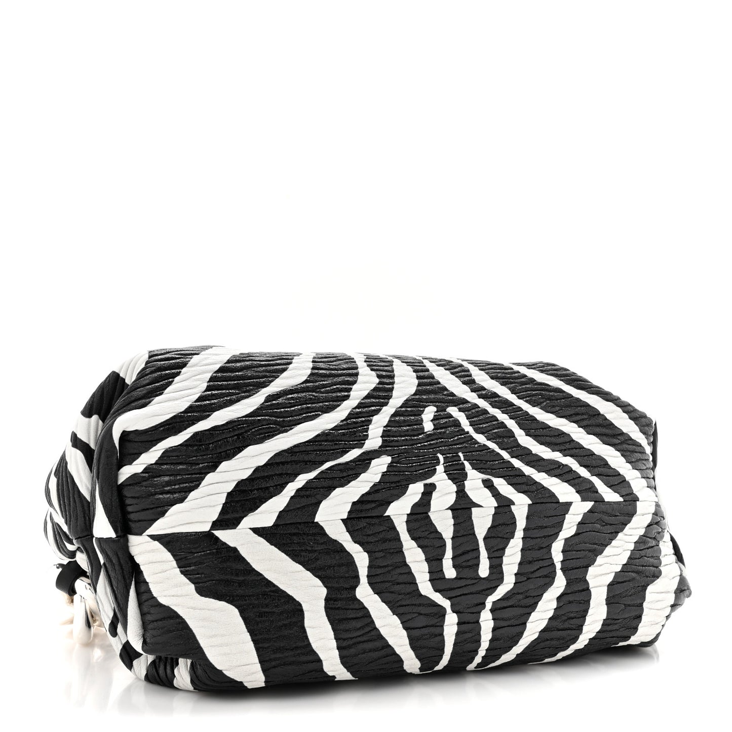 Nappa Zebra Print The Pouch Oversized Clutch White Black