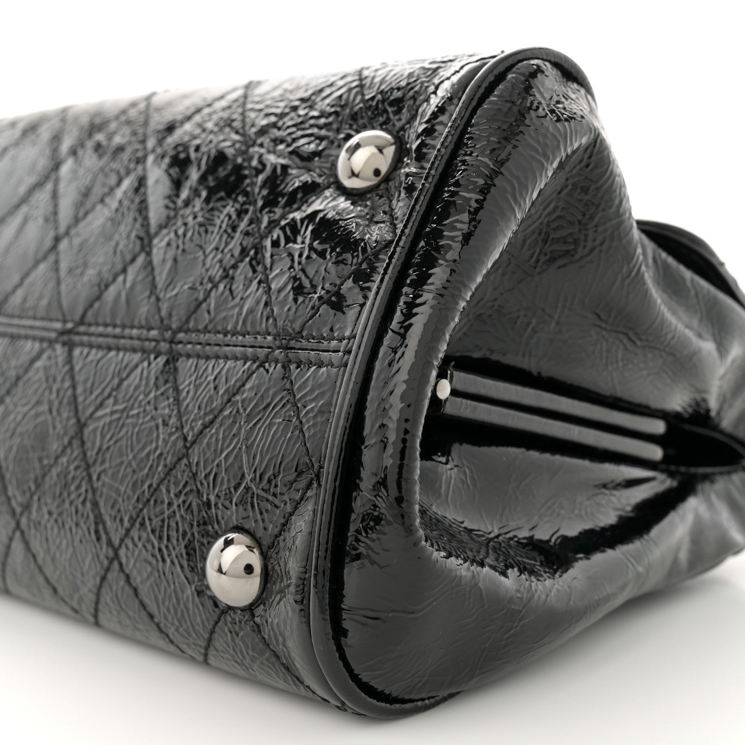 Chanel Distressed Patent Quilted Small Ritz Flap Bag Black 11 of 11