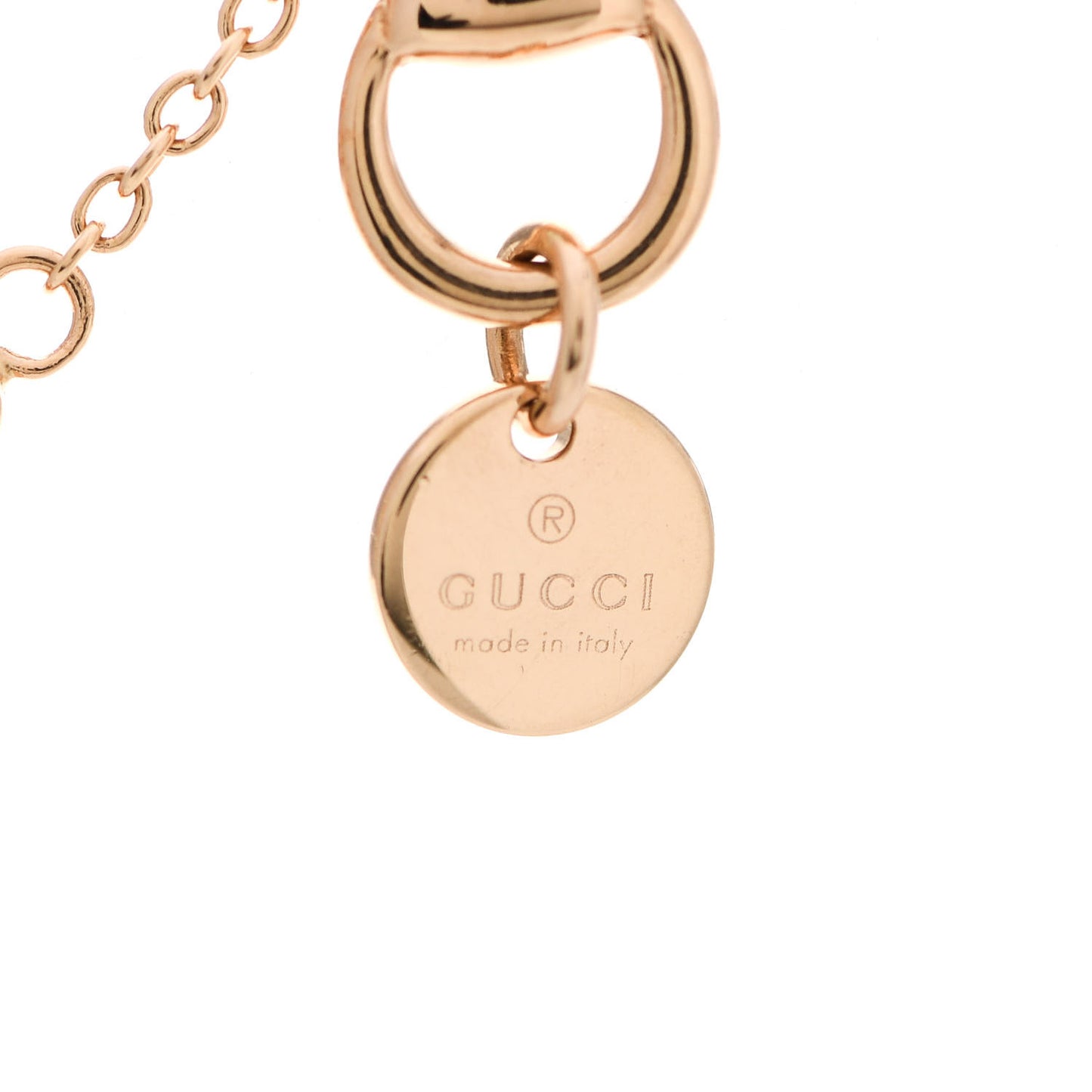 18K Rose Gold Diamond Topaz Horsebit Necklace